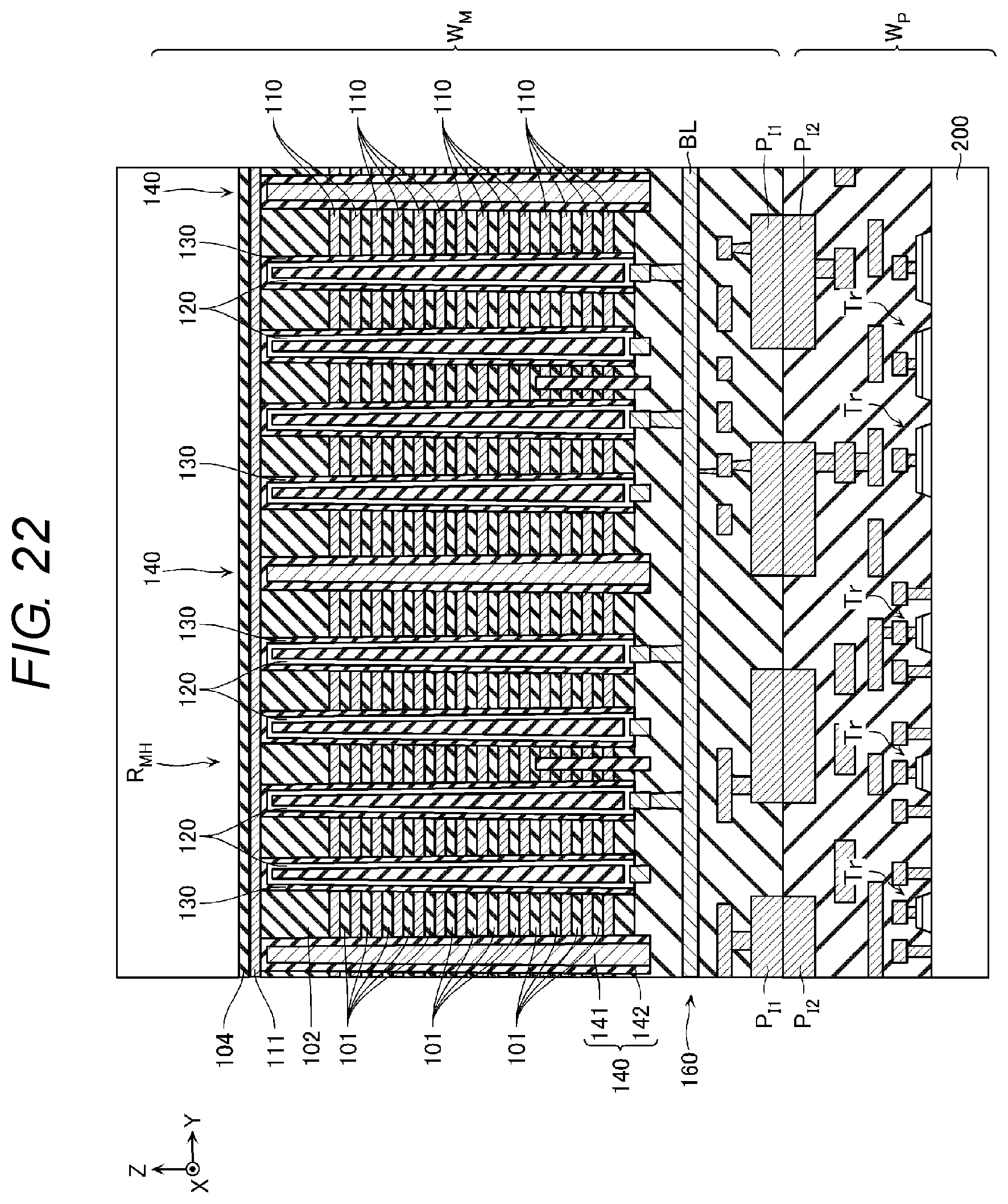 Patent US12108598 Figure 20 – Semiconductor storage device with pillar
