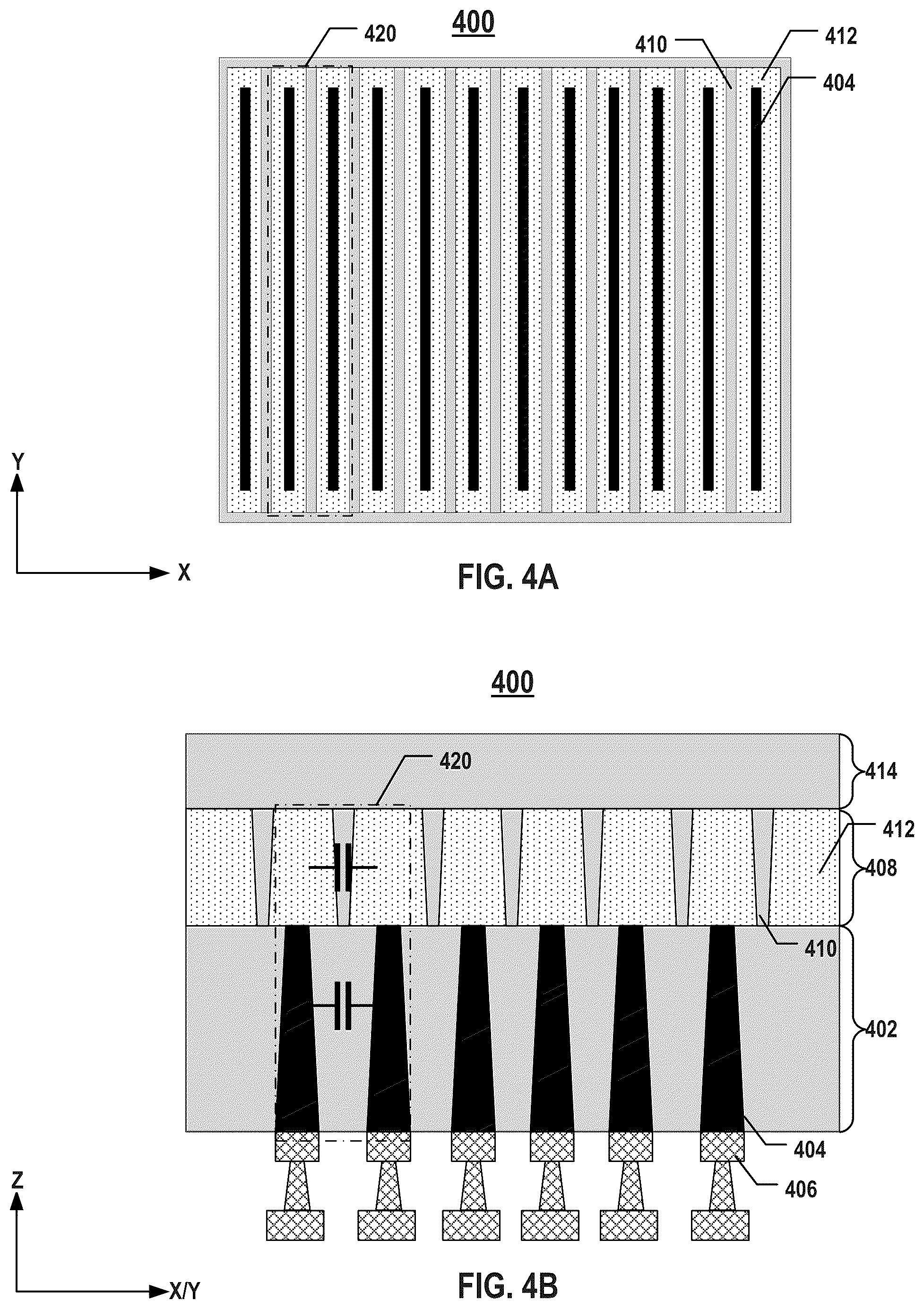 Patent US12108603 Figure 4 – Methods for forming on-chip capacitor structures in semiconductor devices