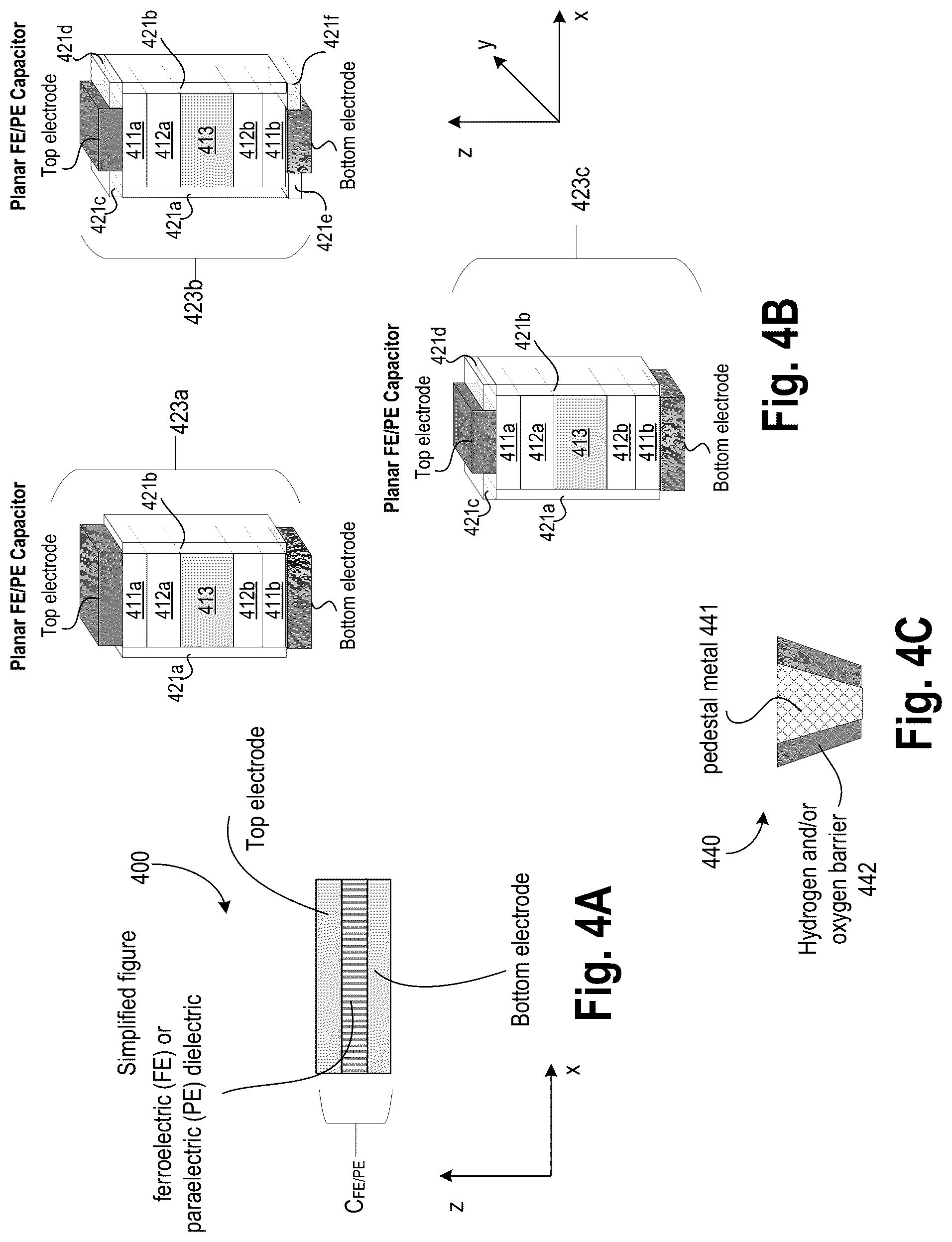 Patent US12108609 Figure 5 – Memory bit-cell with stacked and folded planar capacitors