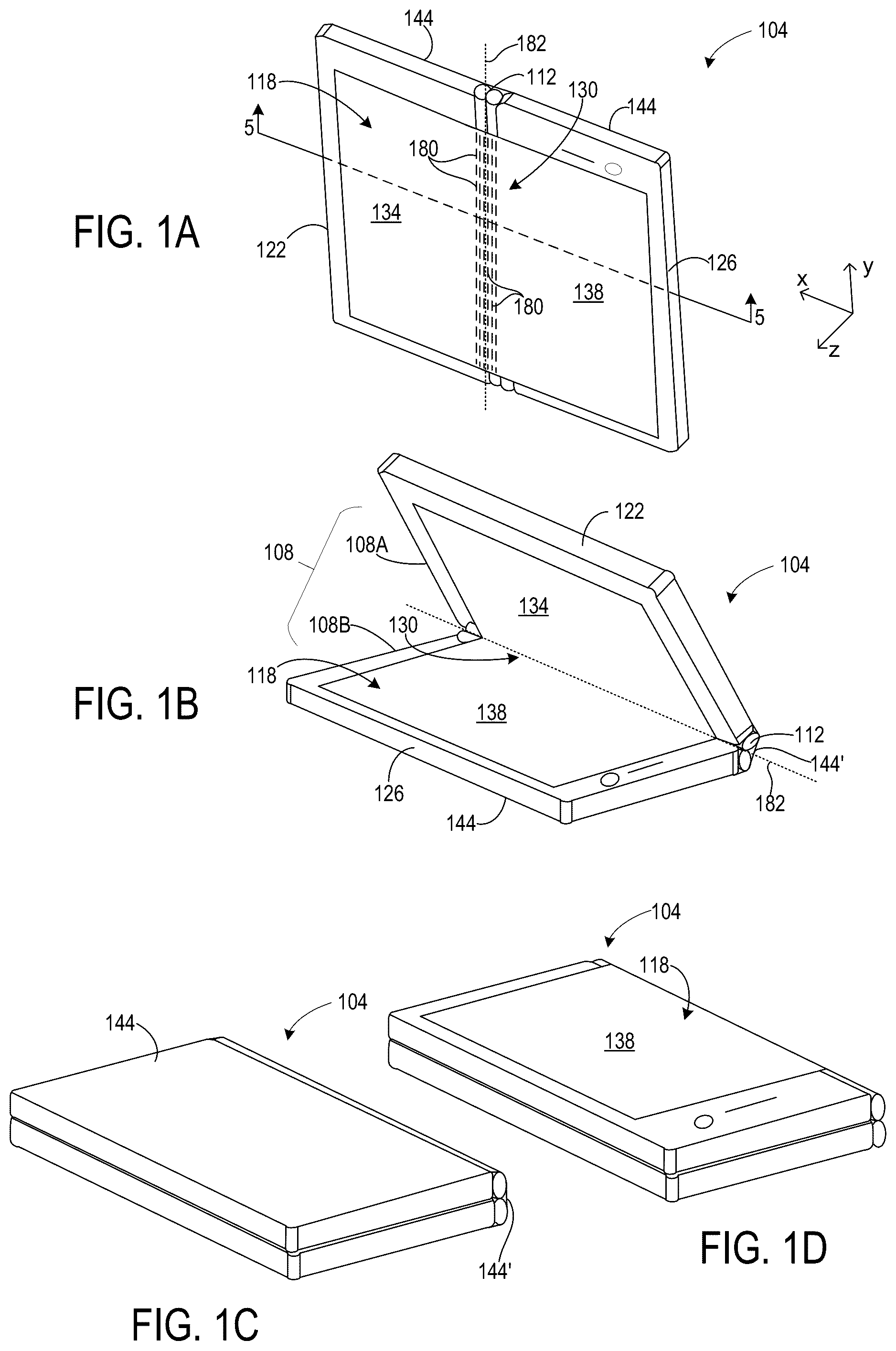 Patent US12108620 Figure 1 – Foldable display device with backplate slots