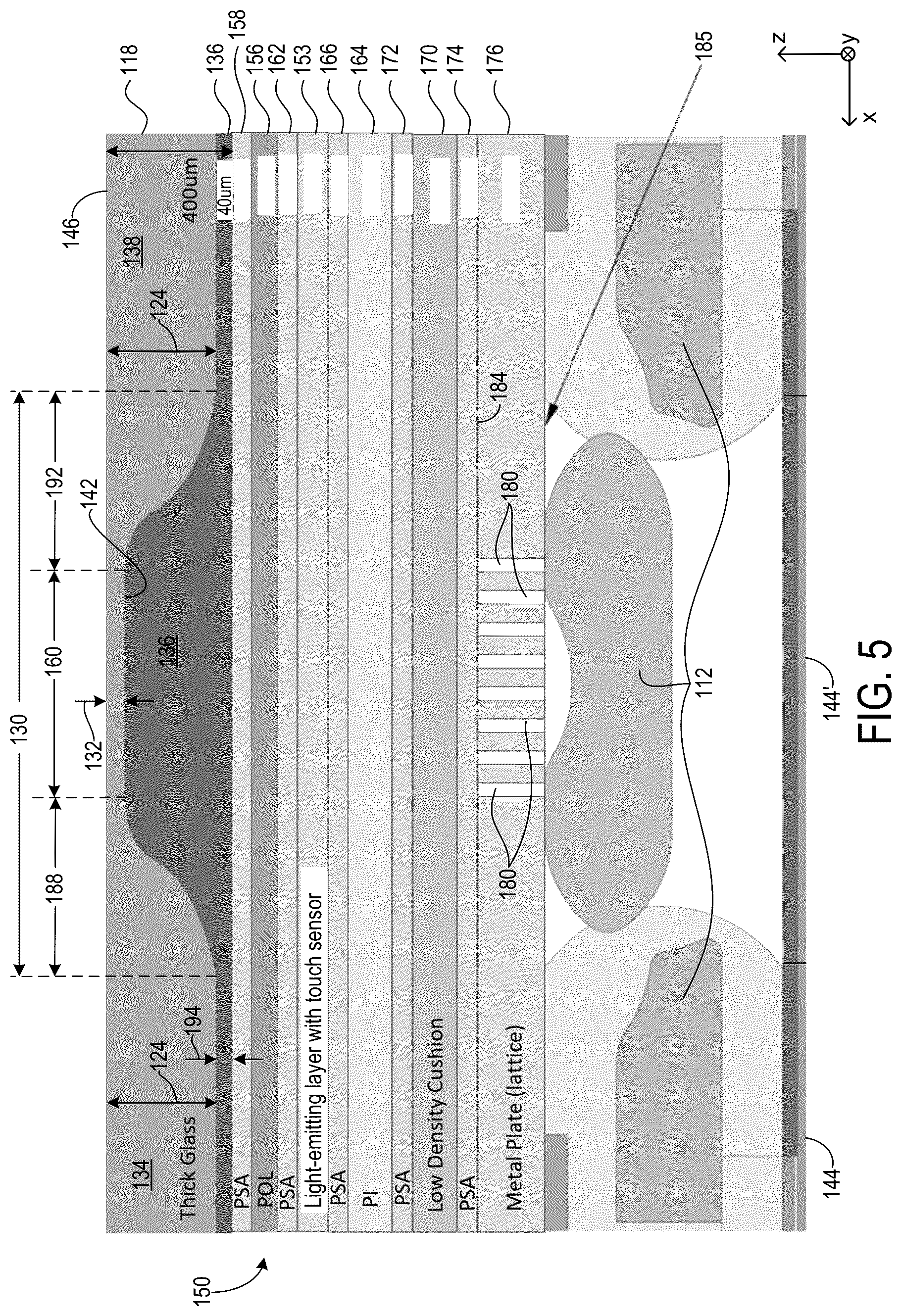Patent US12108620 Figure 4 – Foldable display device with backplate slots