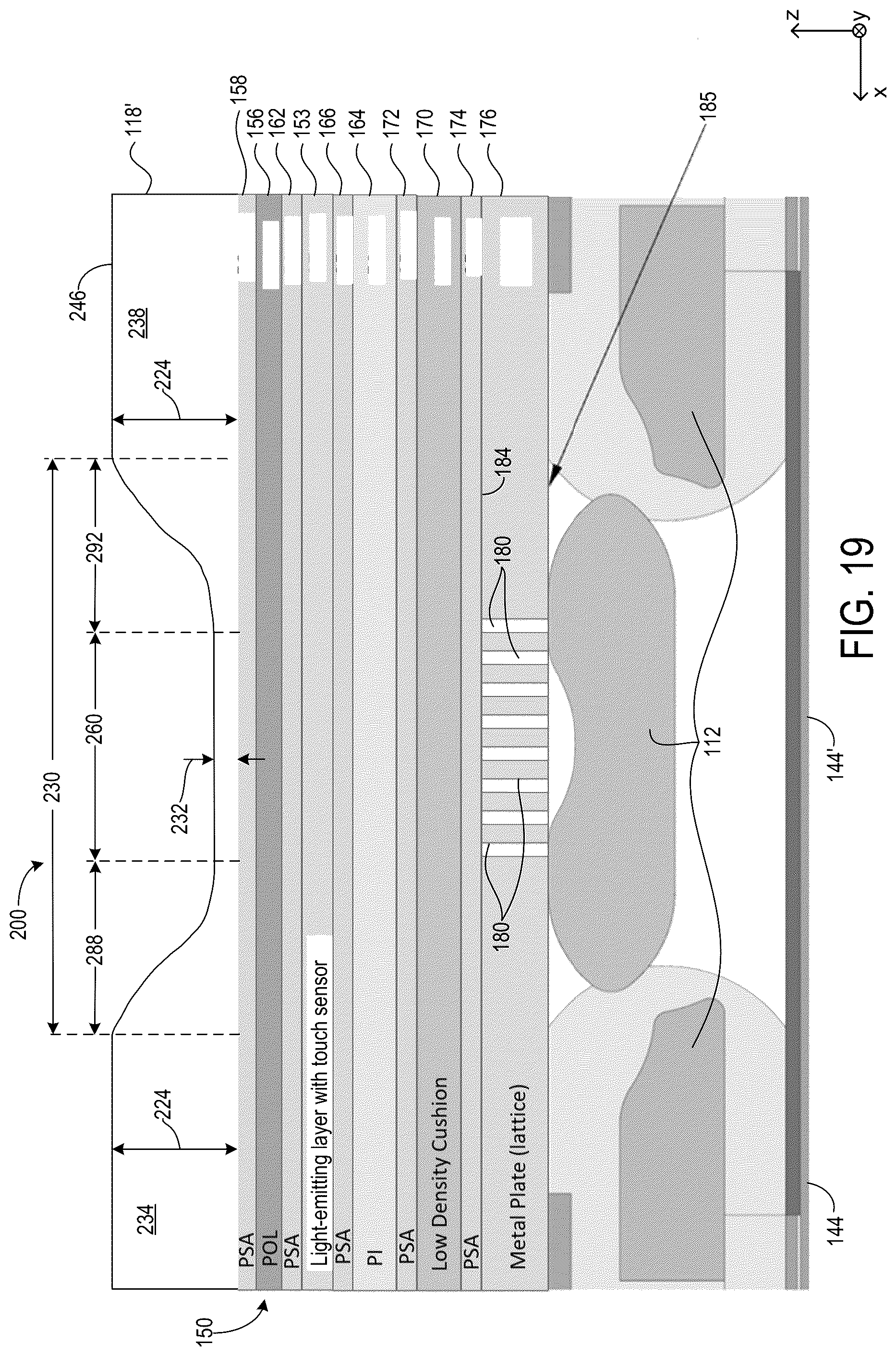 Patent US12108620 Figure 13 – Foldable display device with backplate slots