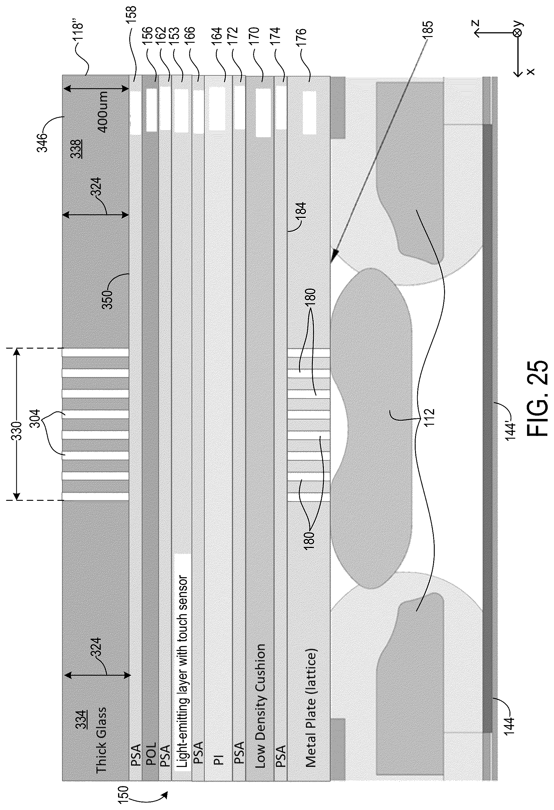 Patent US12108620 Figure 19 – Foldable display device with backplate slots