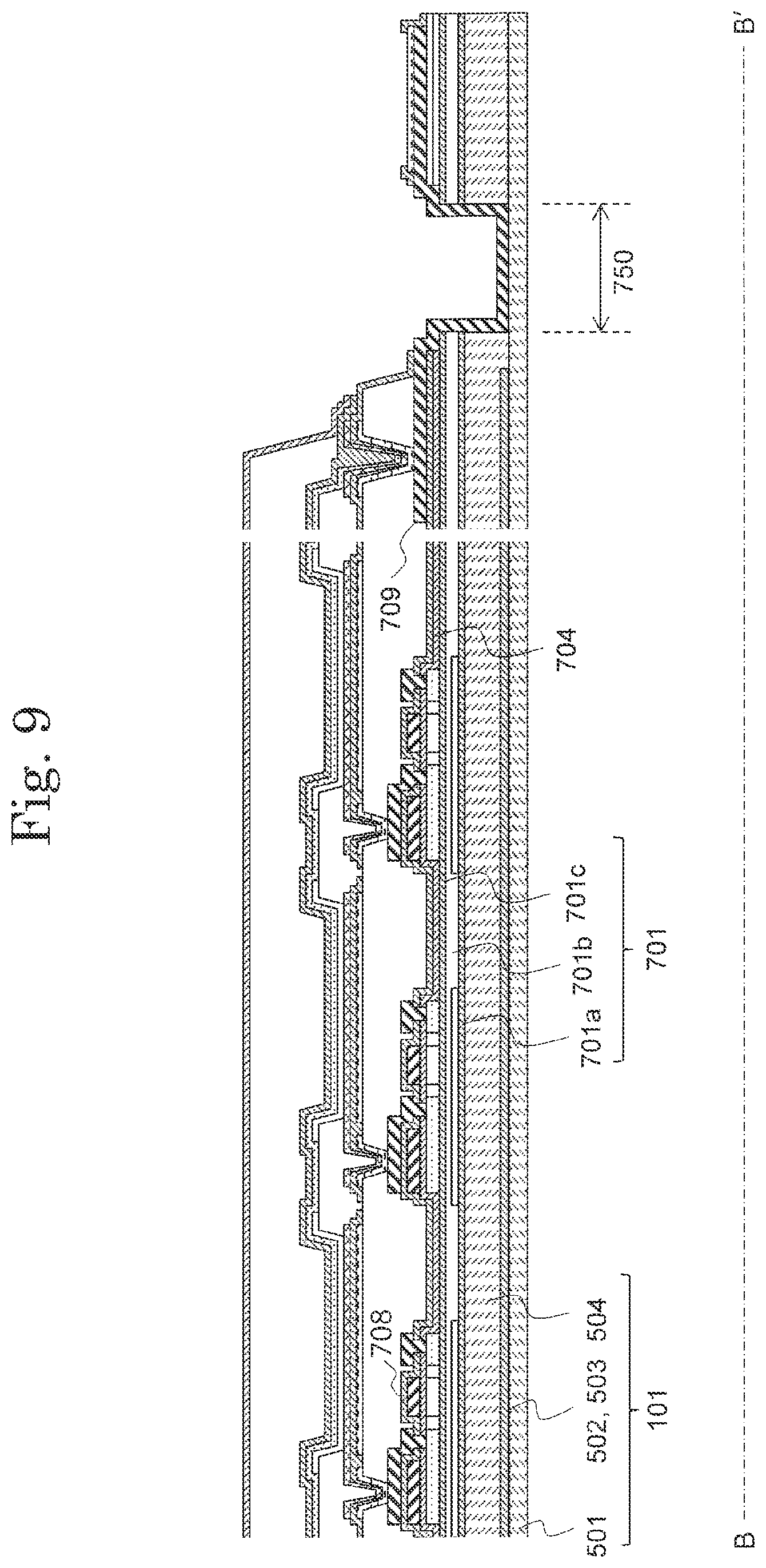 Patent US12108624 Figure 11 – Display device including bending region including laminated first and second resin layers