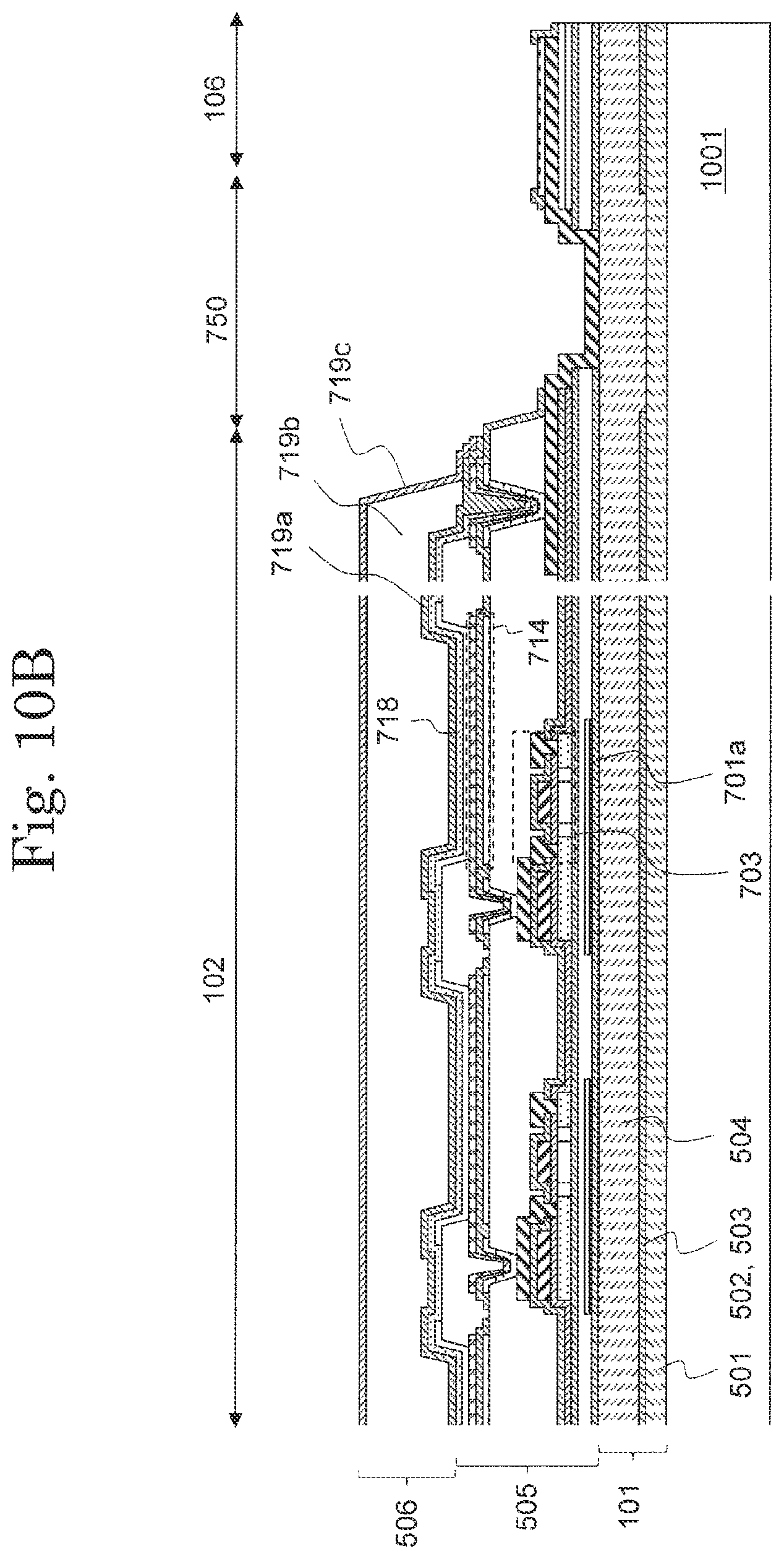 Patent US12108624 Figure 13 – Display device including bending region including laminated first and second resin layers