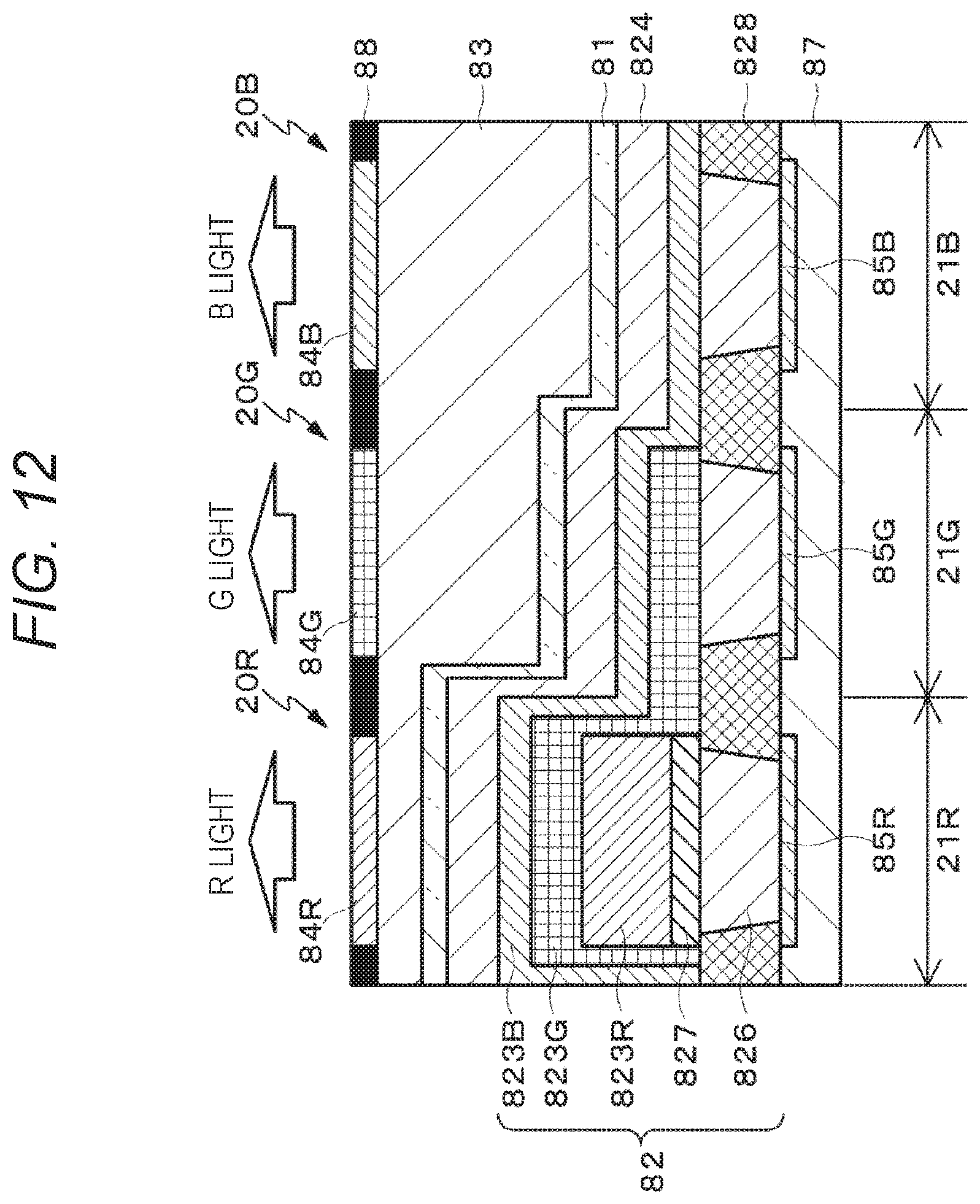 Patent US12108625 Figure 12 – Display device, method of manufacturing display device, and electronic device