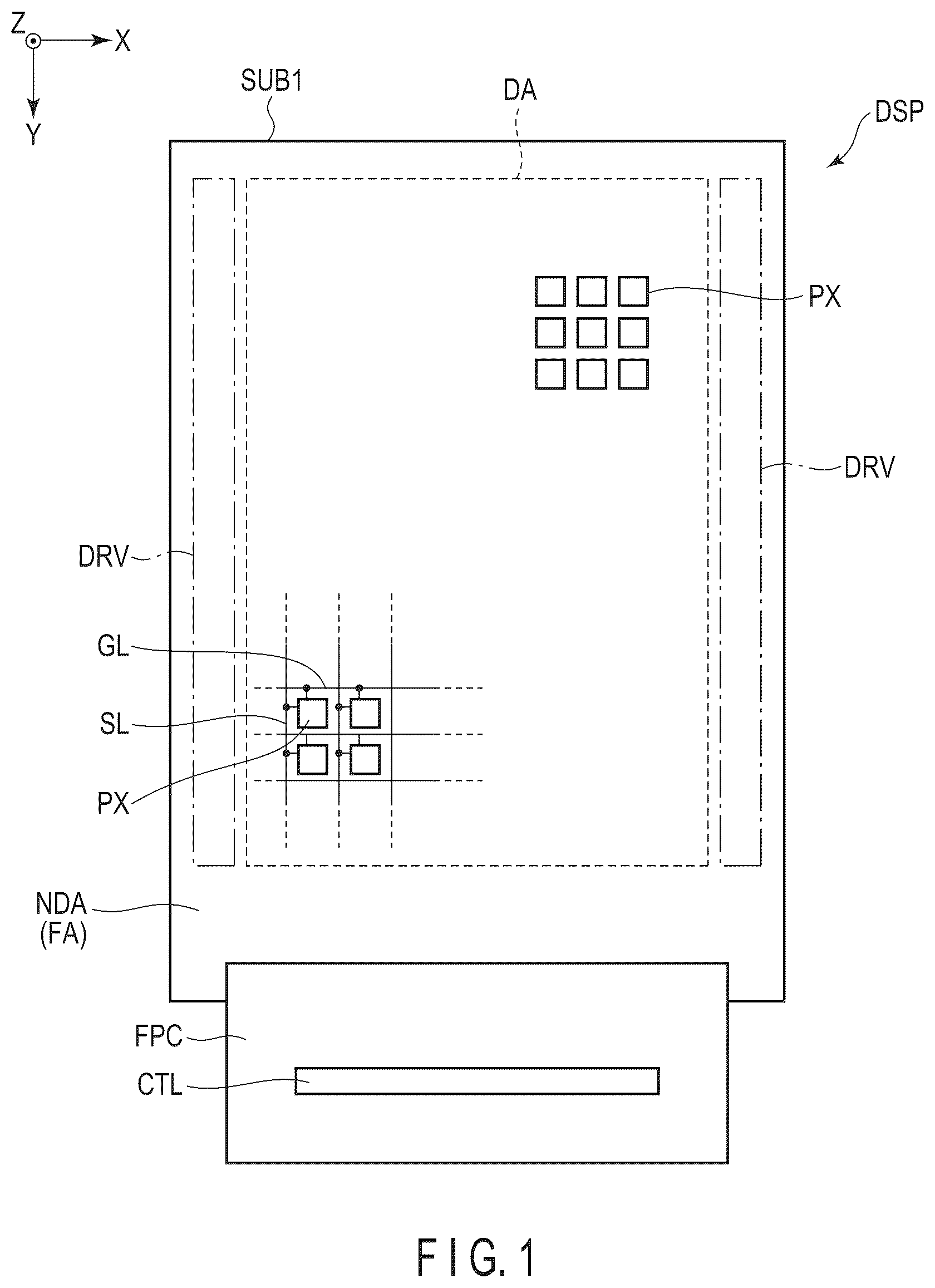 Patent US12108627 Figure 1 – Display device and manufacturing method therefor