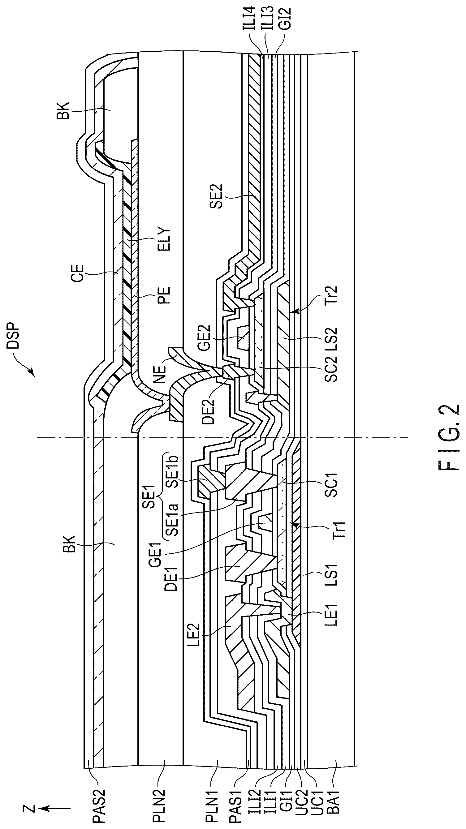 Patent US12108627 Figure 2 – Display device and manufacturing method therefor