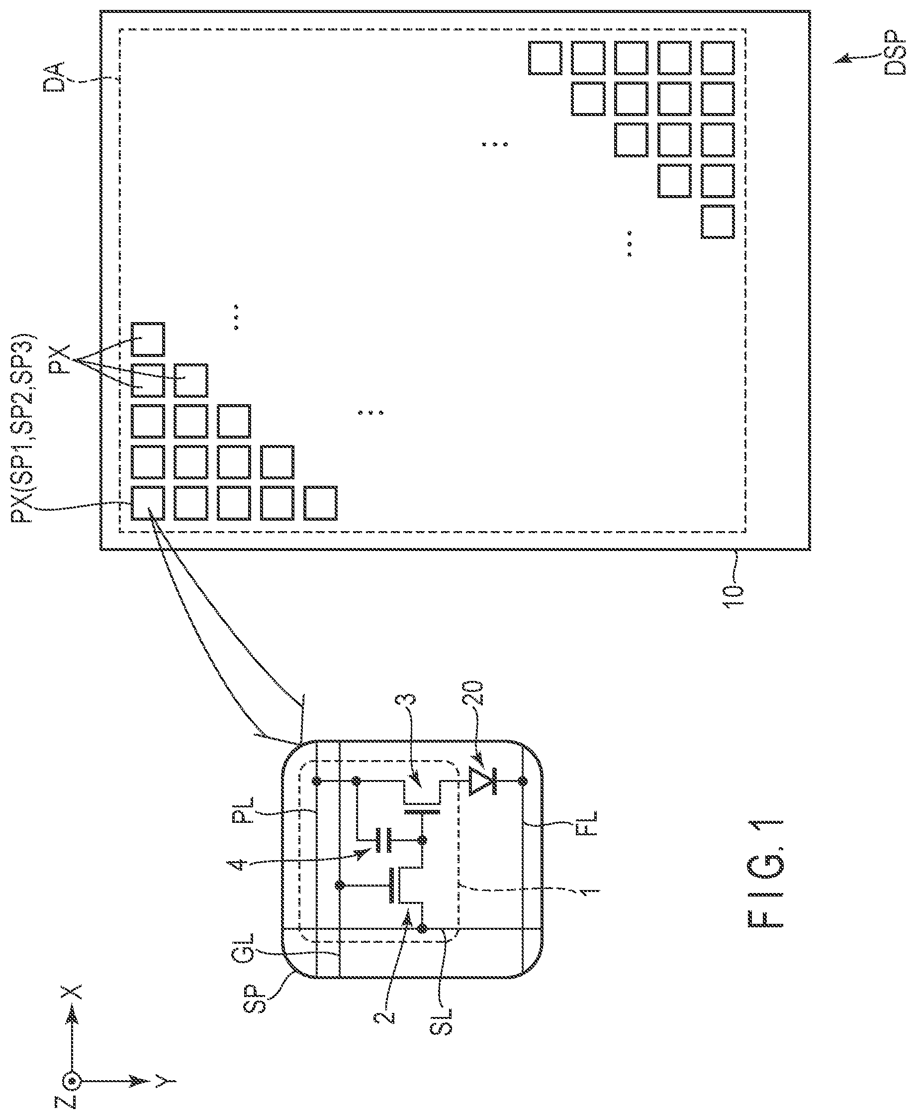 Patent US12108631 Figure 1 – Display device