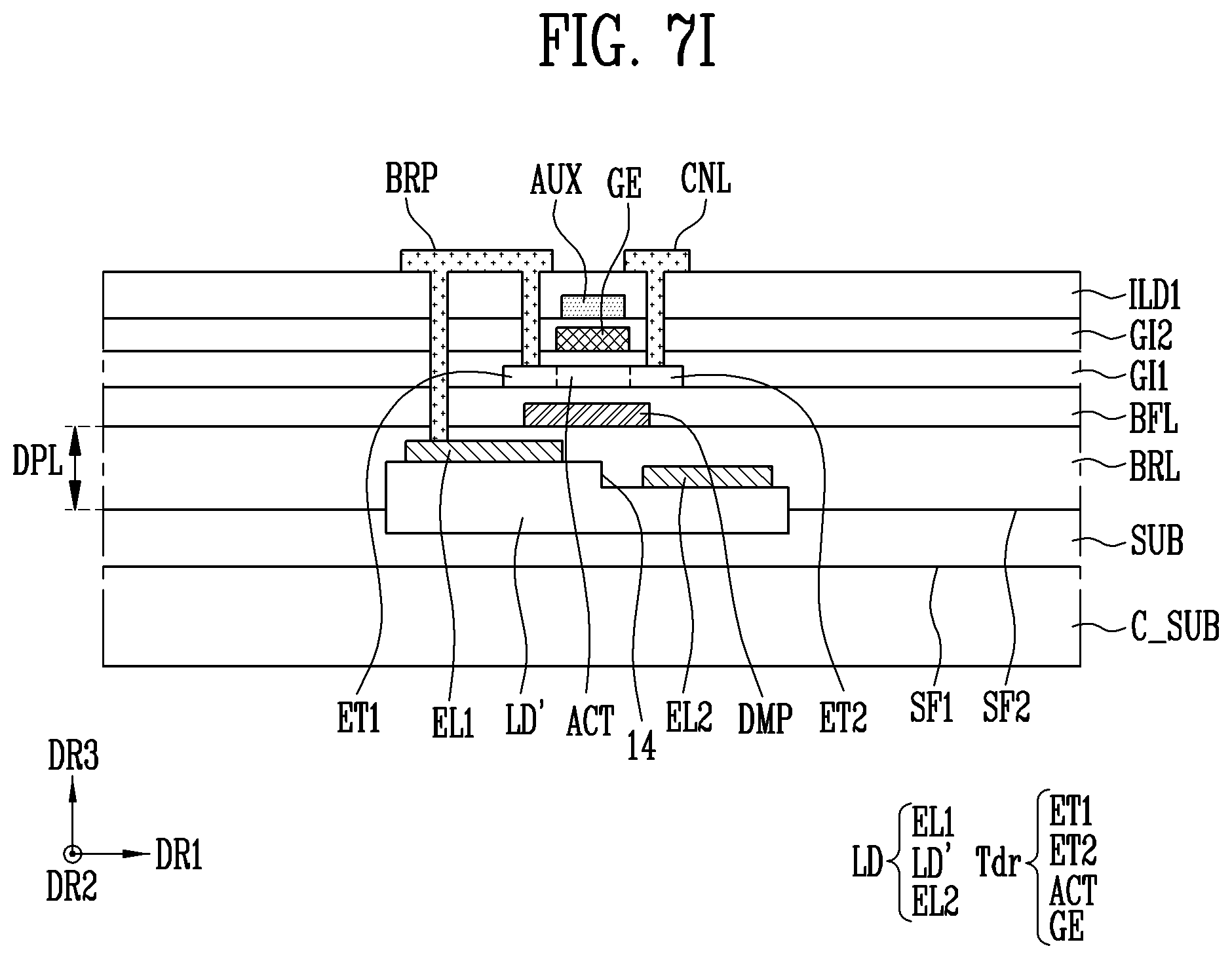 Patent US12108634 Figure 14 – Display device and method of fabricating the same