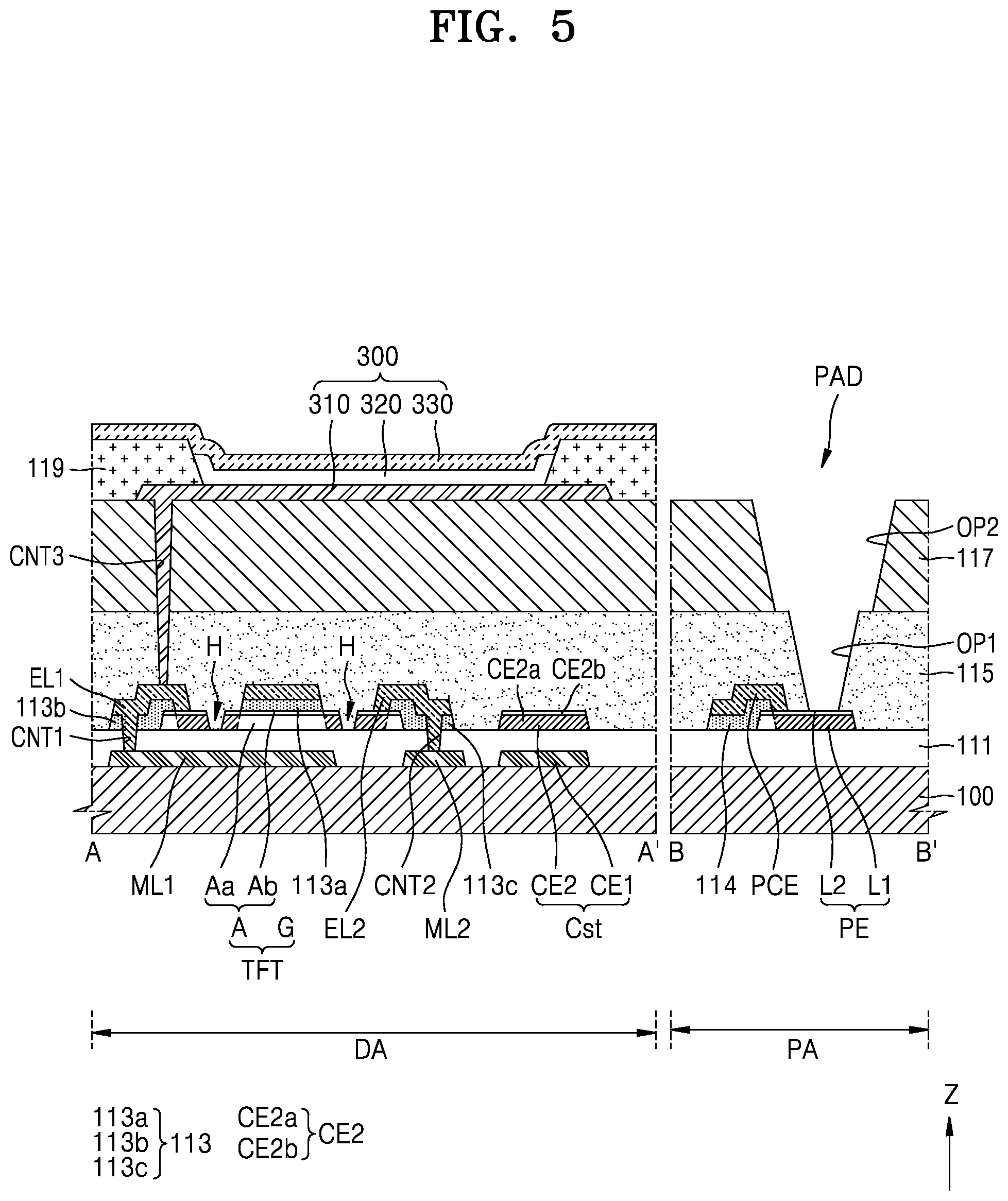 Patent US12108638 Figure 7 – Display apparatus with exposed pad electrode