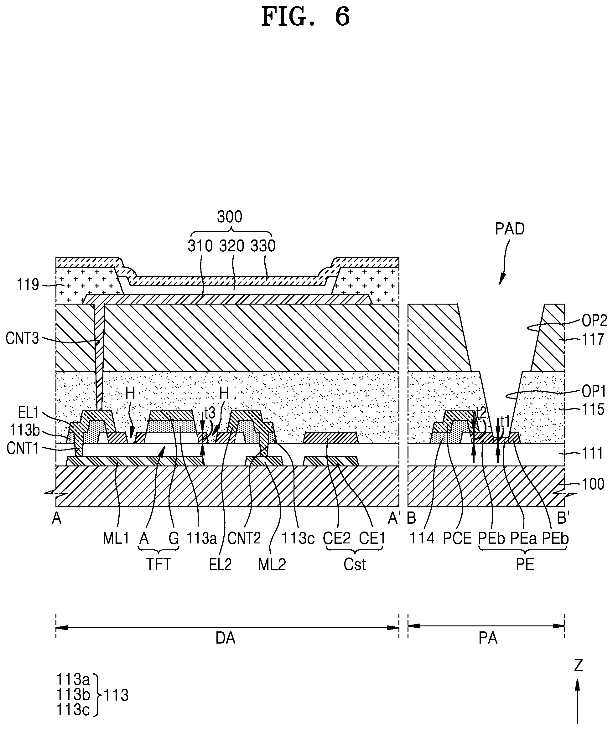 Patent US12108638 Figure 8 – Display apparatus with exposed pad electrode