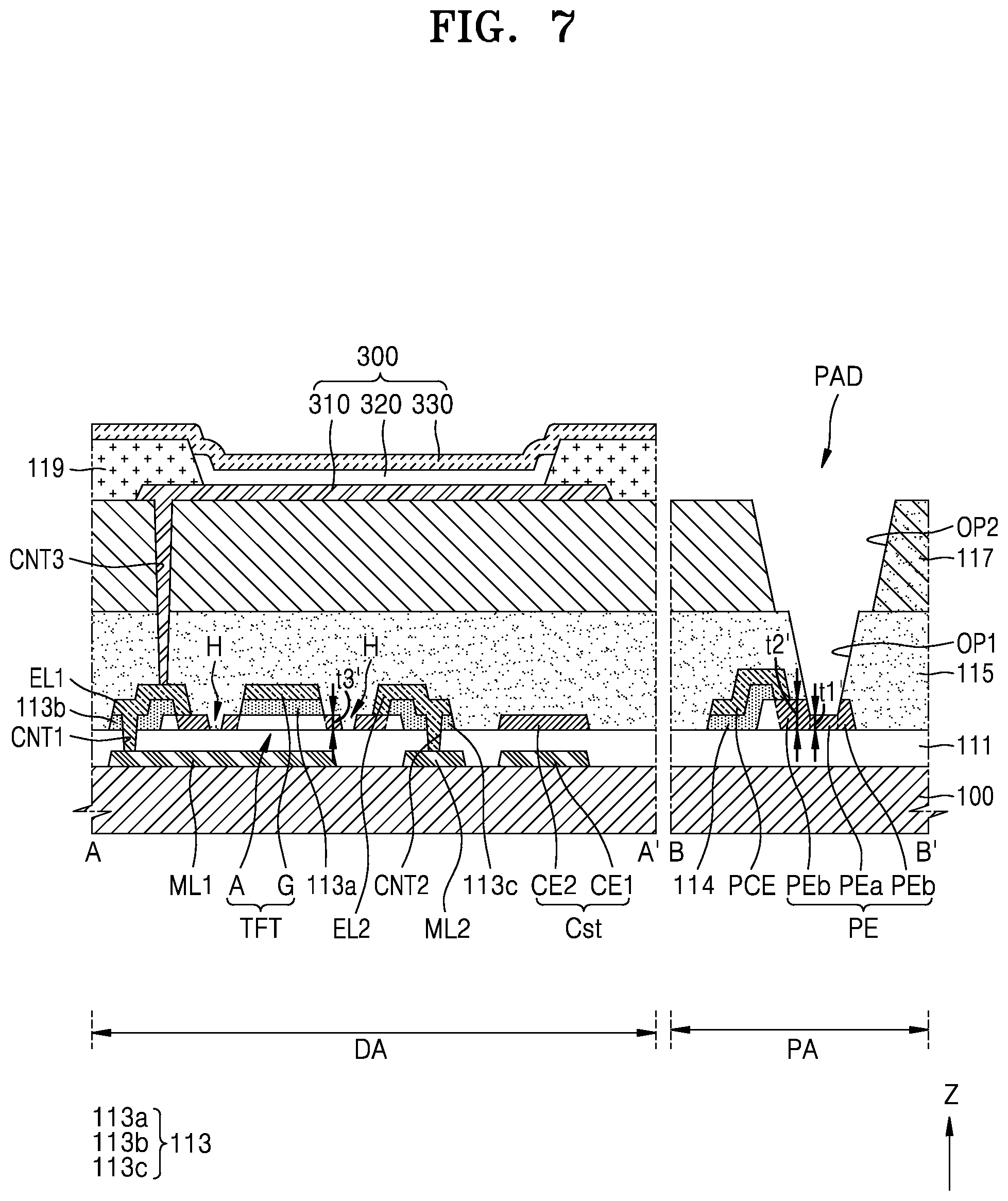 Patent US12108638 Figure 9 – Display apparatus with exposed pad electrode