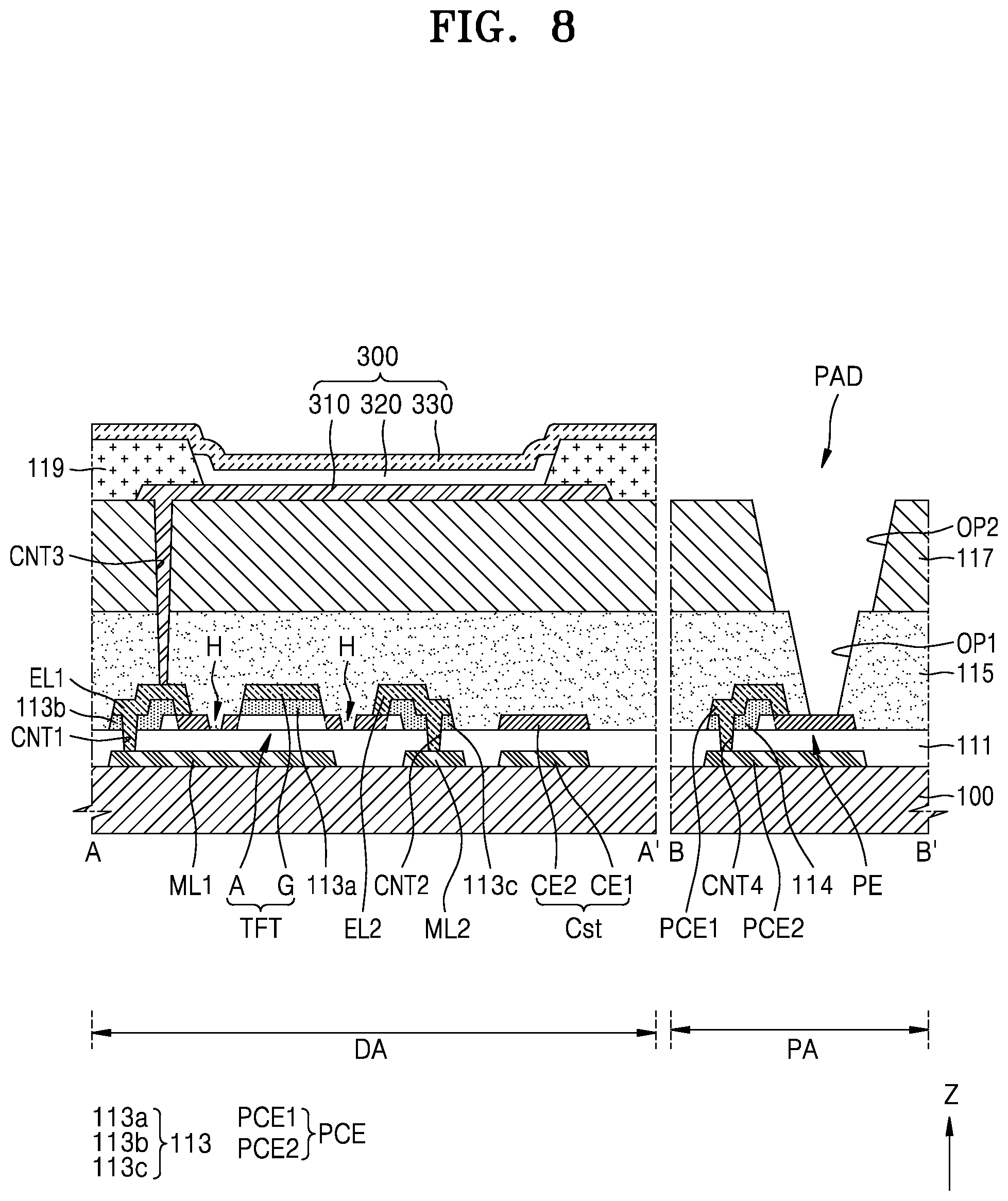 Patent US12108638 Figure 10 – Display apparatus with exposed pad electrode