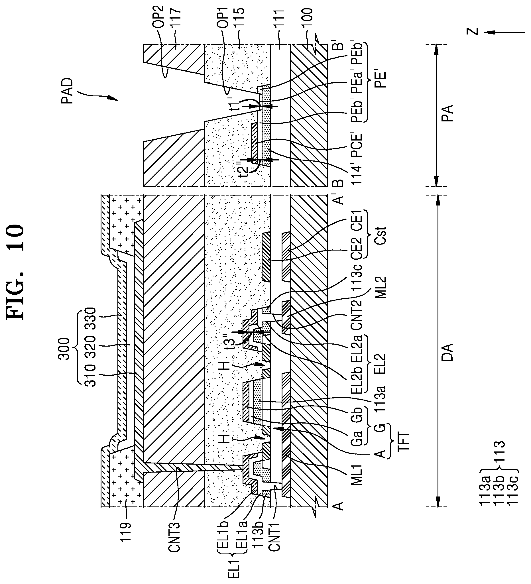 Patent US12108638 Figure 12 – Display apparatus with exposed pad electrode
