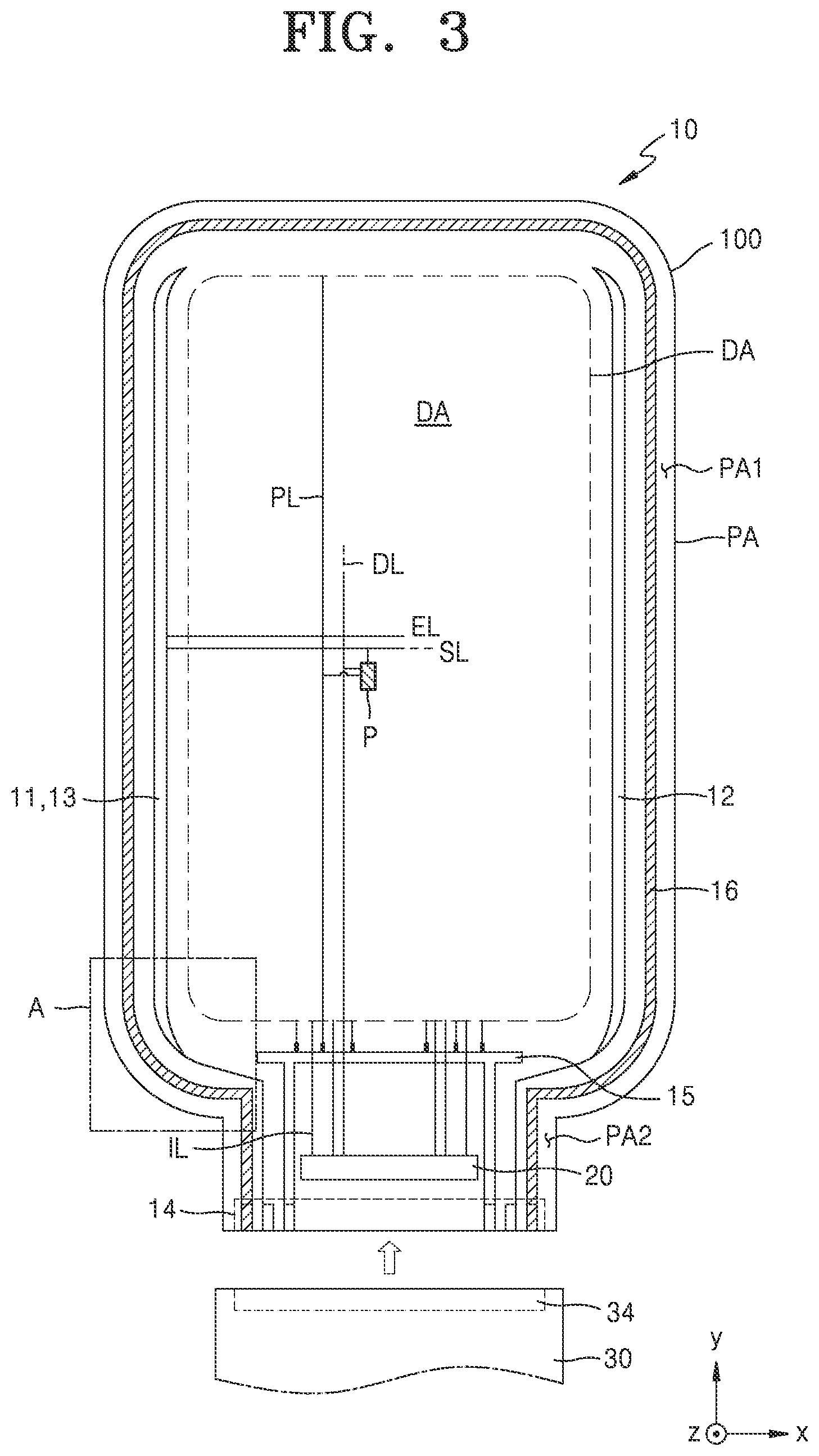 Patent US12108642 Figure 3 – Display substrate including third gate line between first gate electrode and second active pattern
