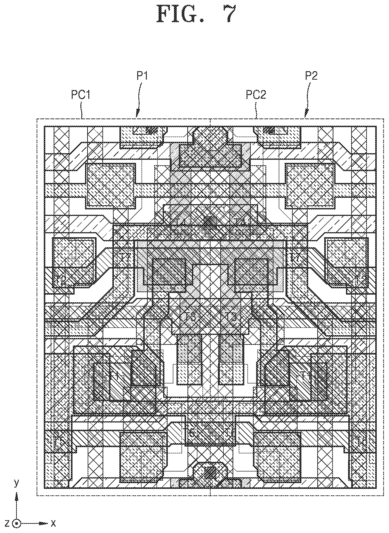 Patent US12108642 Figure 7 – Display substrate including third gate line between first gate electrode and second active pattern