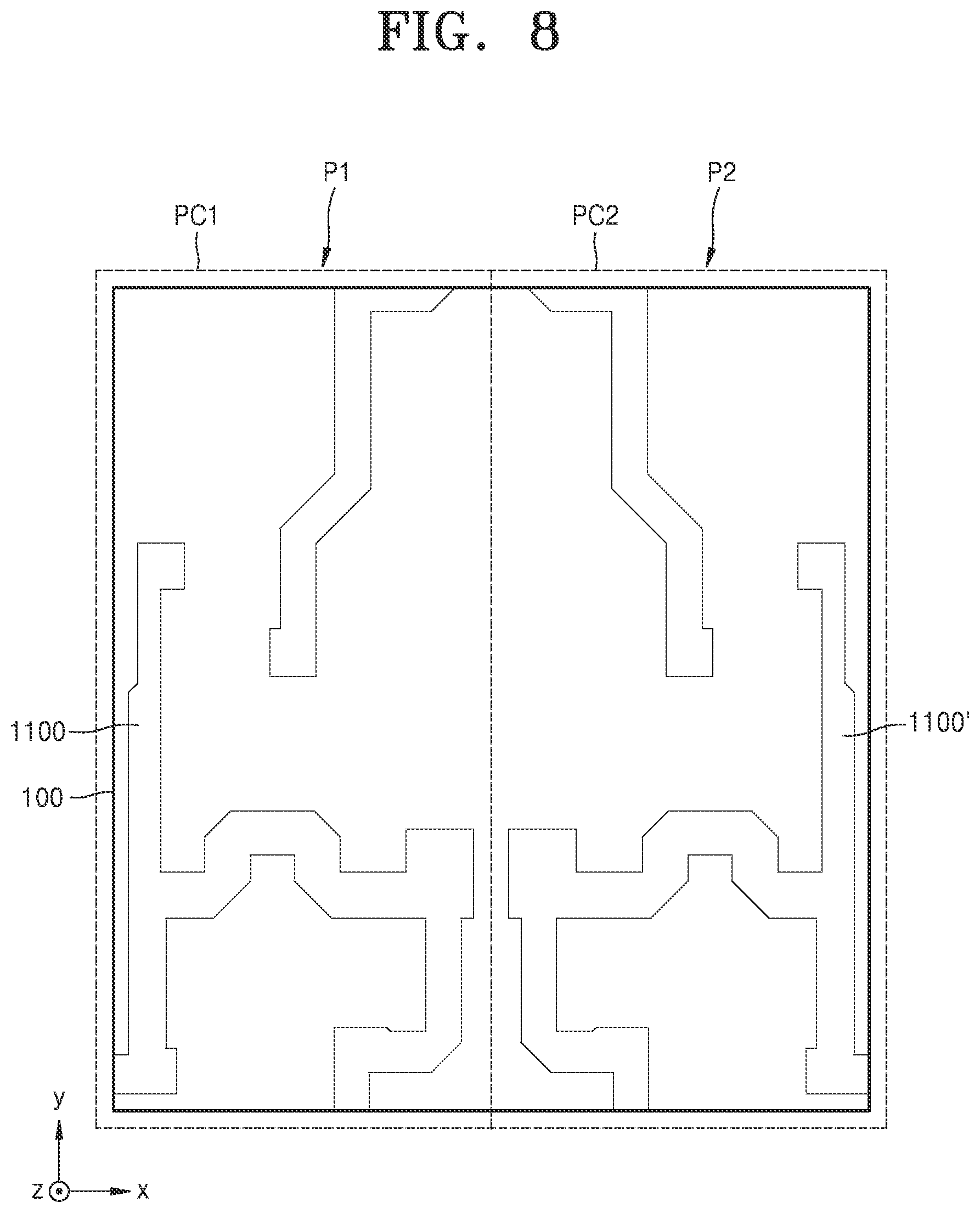 Patent US12108642 Figure 8 – Display substrate including third gate line between first gate electrode and second active pattern
