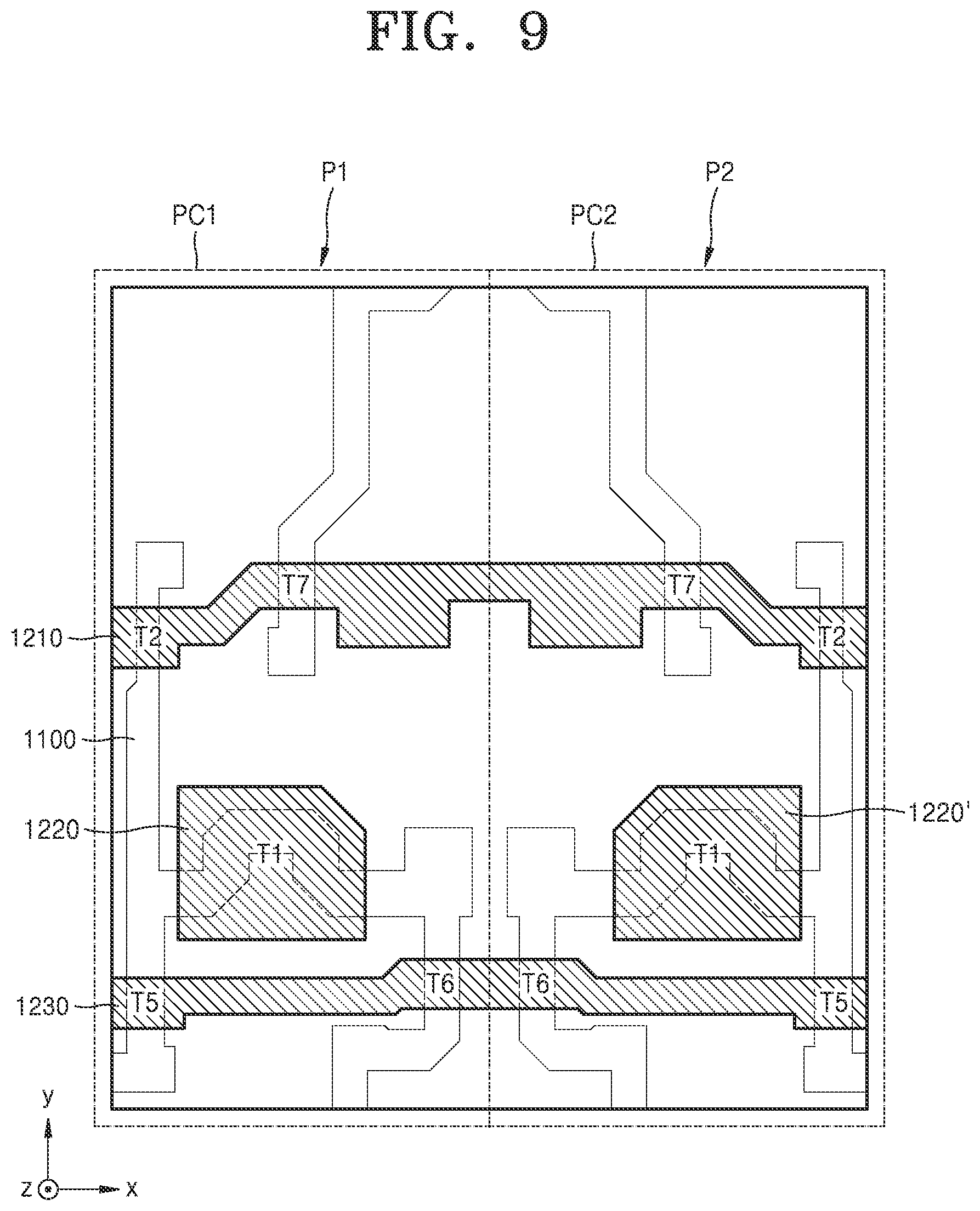 Patent US12108642 Figure 9 – Display substrate including third gate line between first gate electrode and second active pattern
