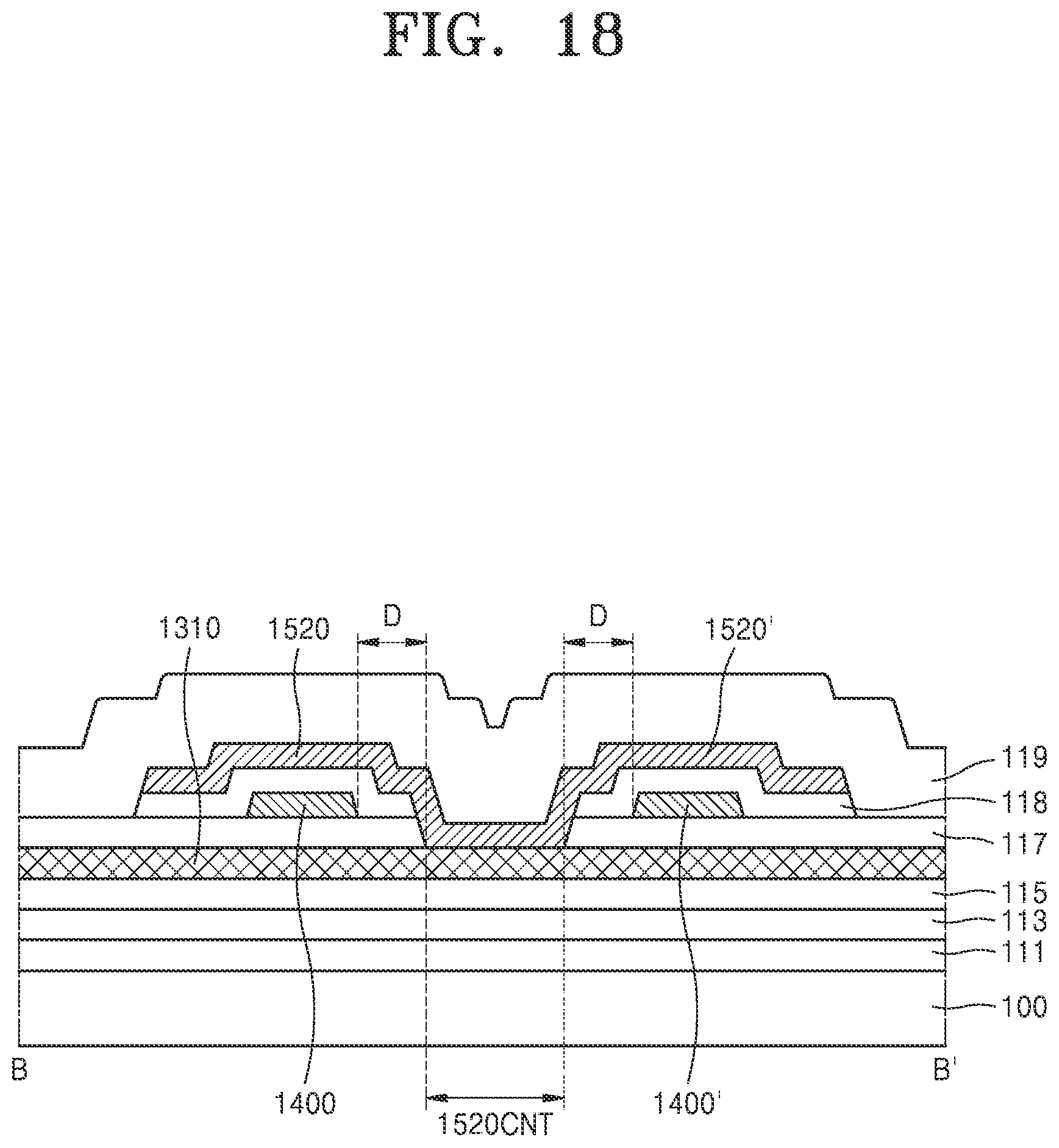 Patent US12108642 Figure 18 – Display substrate including third gate line between first gate electrode and second active pattern