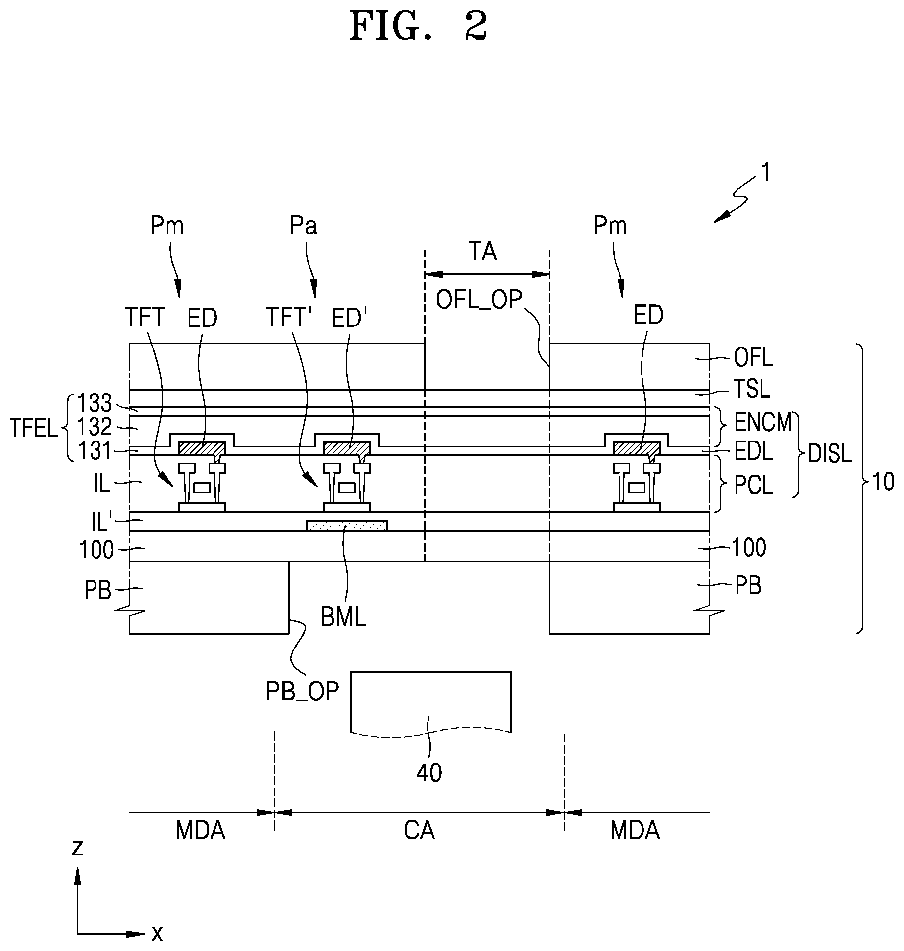 Patent US12108645 Figure 2 – Display panel and display apparatus including the same