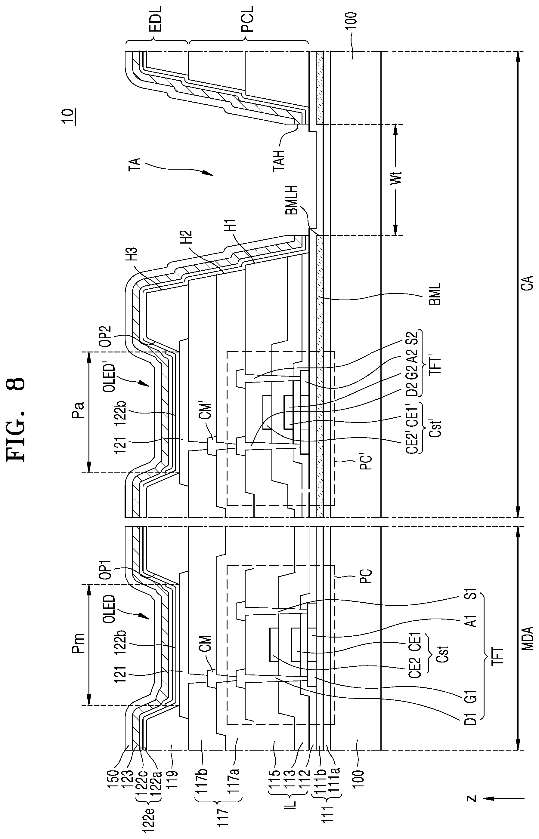 Patent US12108645 Figure 9 – Display panel and display apparatus including the same