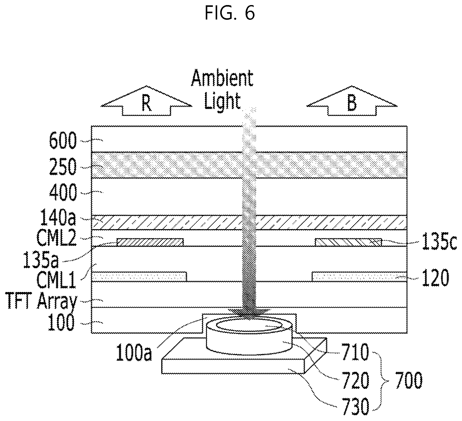 Patent US12108650 Figure 7 – Display device including stepped section substrate with embedded camera