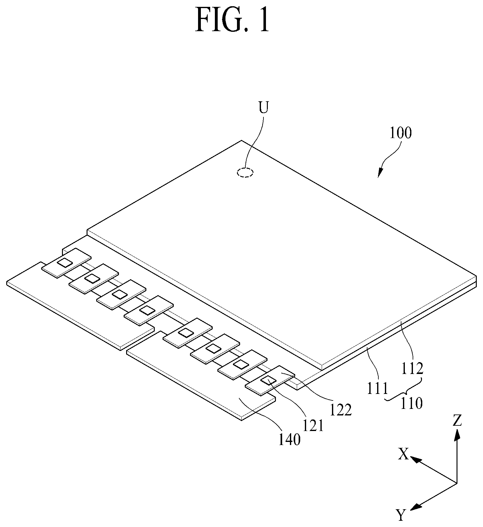 Patent US12108652 Figure 1 – Display device having repair structure