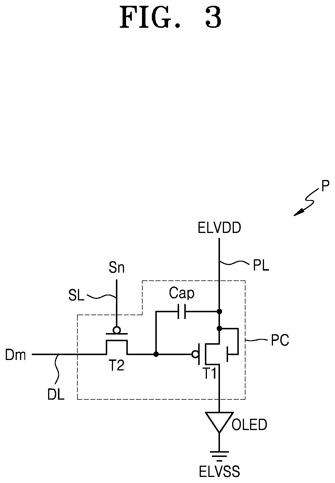 Patent US12108653 Figure 3 – Display panel having transmission area between pixel circuits and electronic apparatus including the same