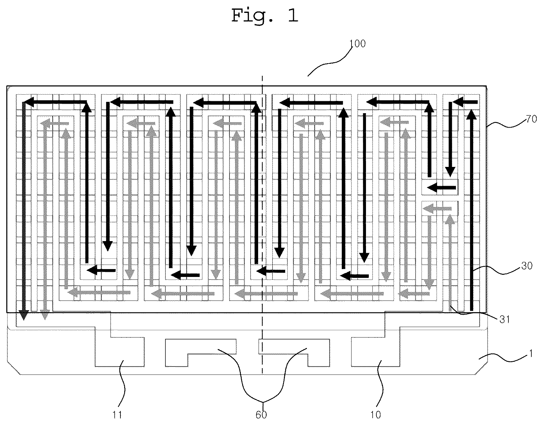 Patent US12108674 Figure 1 – Parallel thermoelectric module