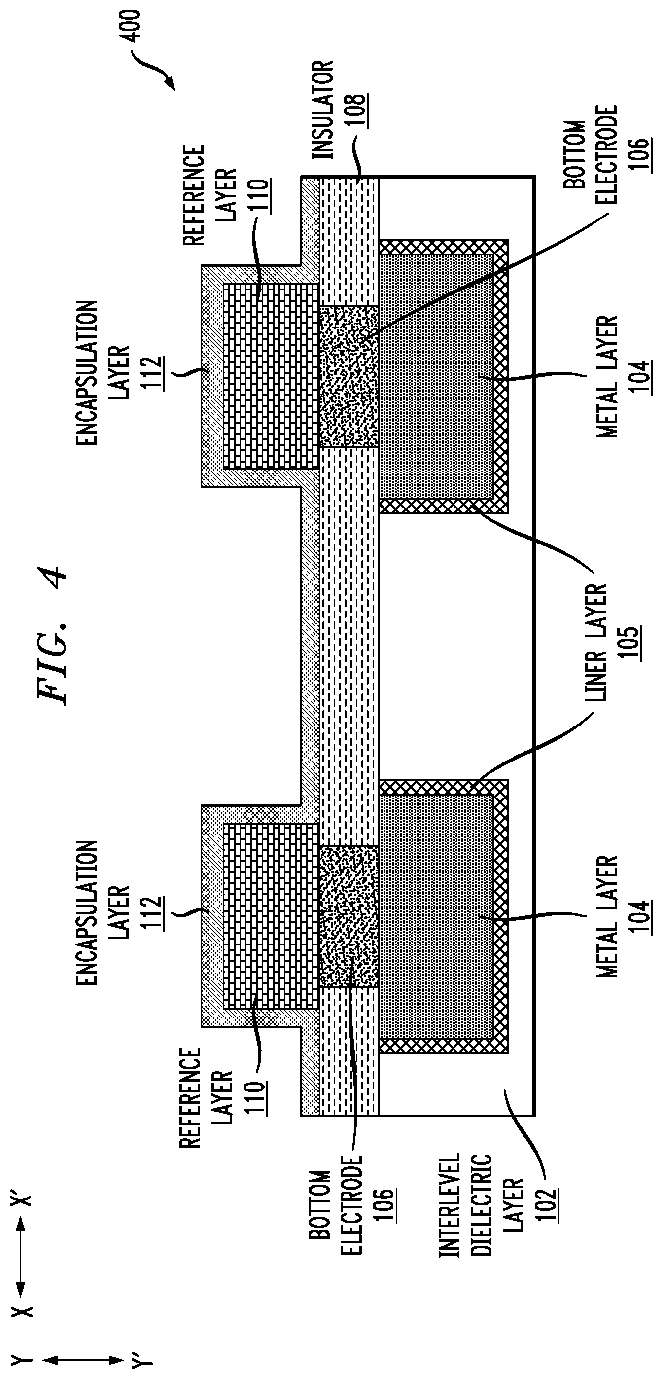 Patent US12108685 Figure 4 – Multi-diameter magnetic random-access memory pillar structure