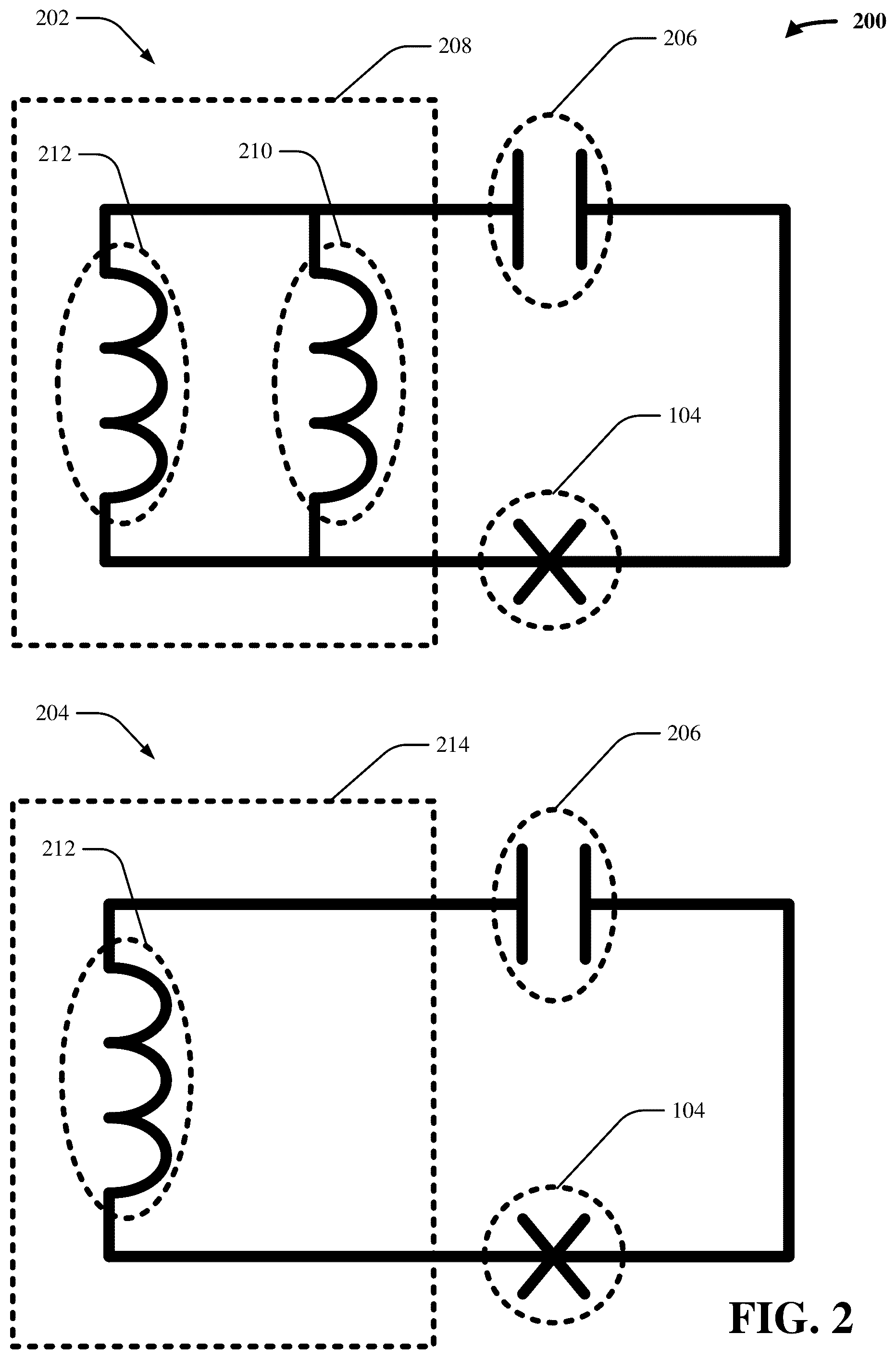 Patent US12108689 Figure 2 – Trimmable inductors for qubit frequency tuning