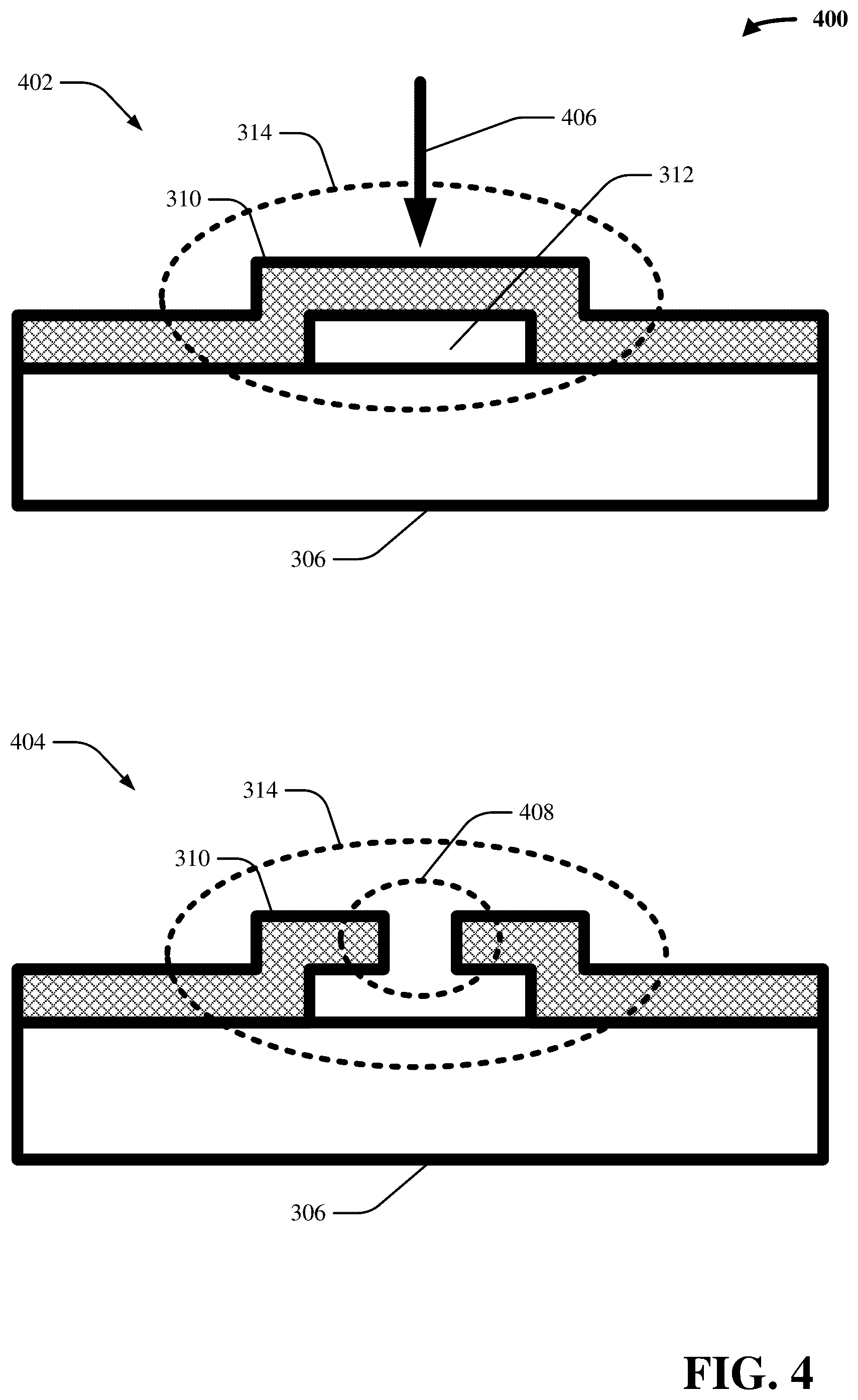 Patent US12108689 Figure 4 – Trimmable inductors for qubit frequency tuning