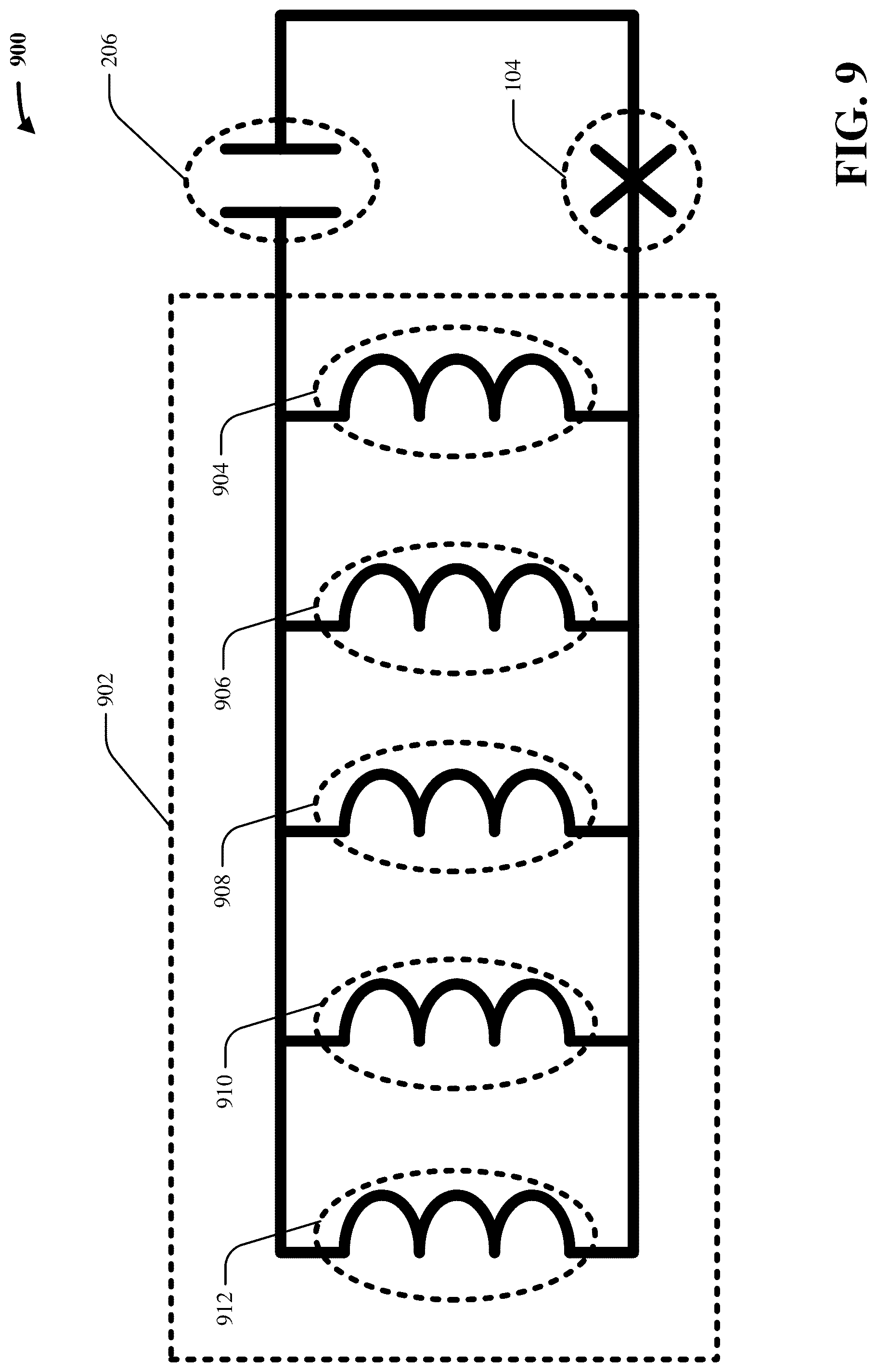 Patent US12108689 Figure 9 – Trimmable inductors for qubit frequency tuning
