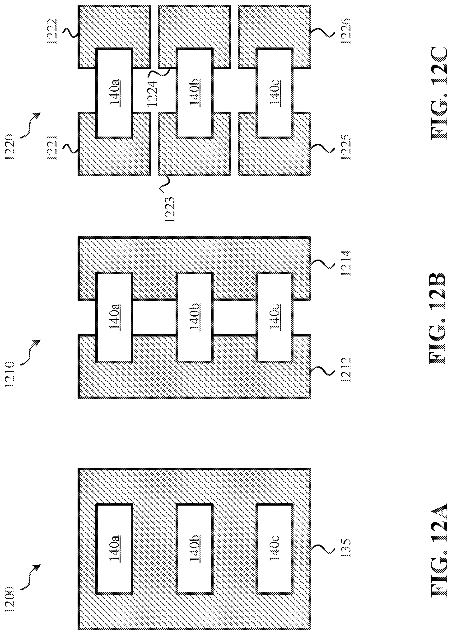 Patent US12108692 Figure 12 – Three terminal phase change memory with self-aligned contacts