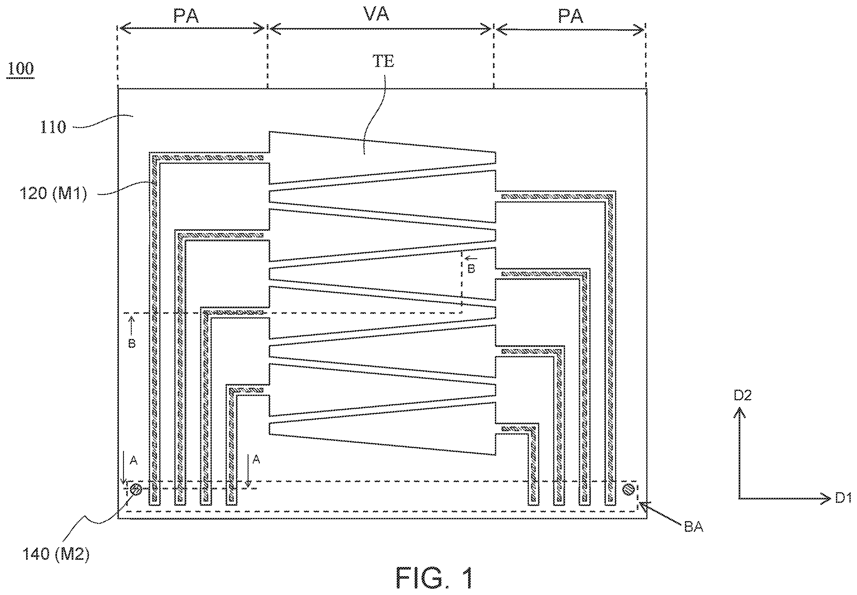Patent US12112002 Figure 1 – Touch panel and sheet of touch sensors