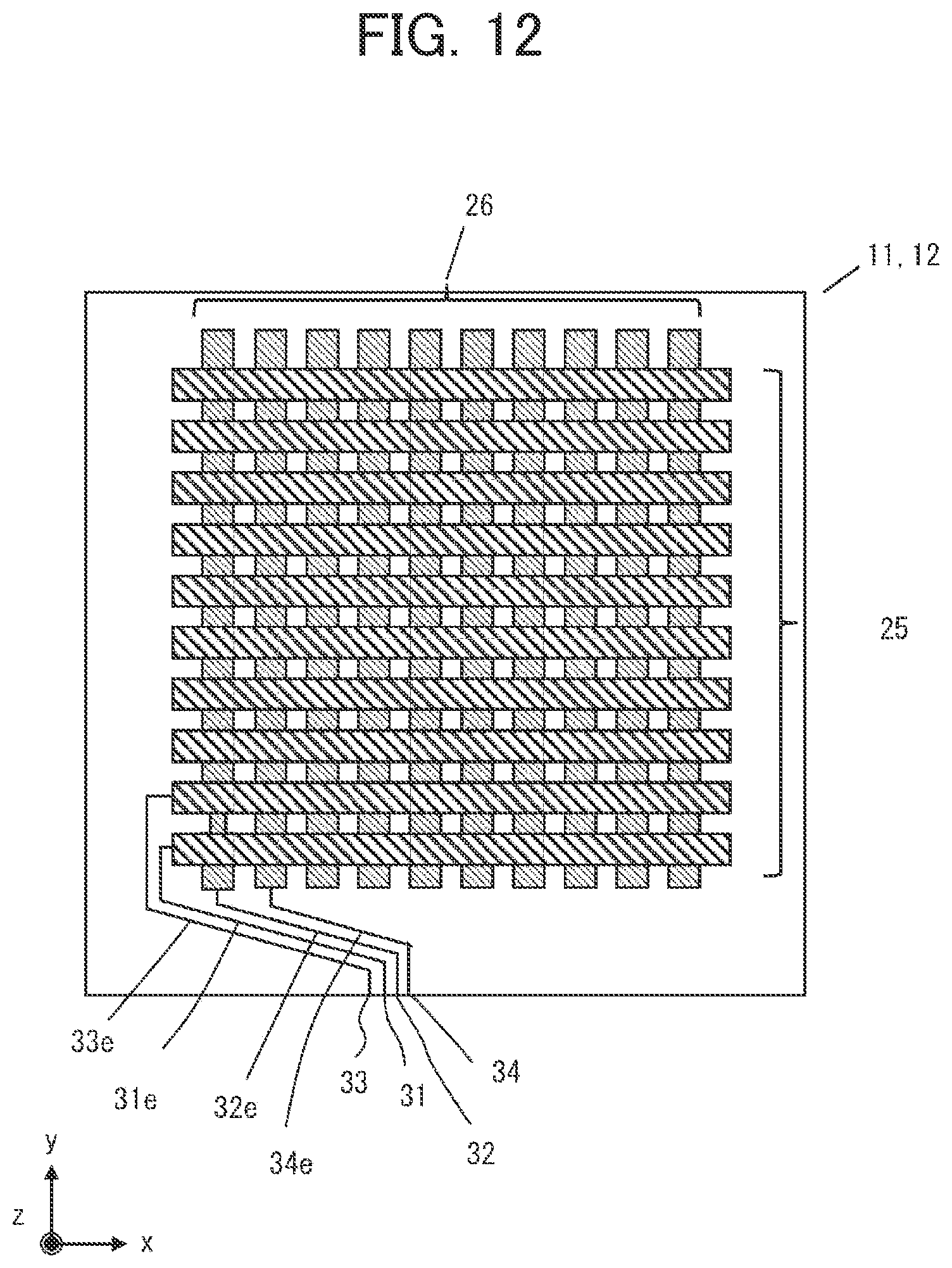 Patent US12112005 Figure 11 – Electrostatic capacitive touch panel
