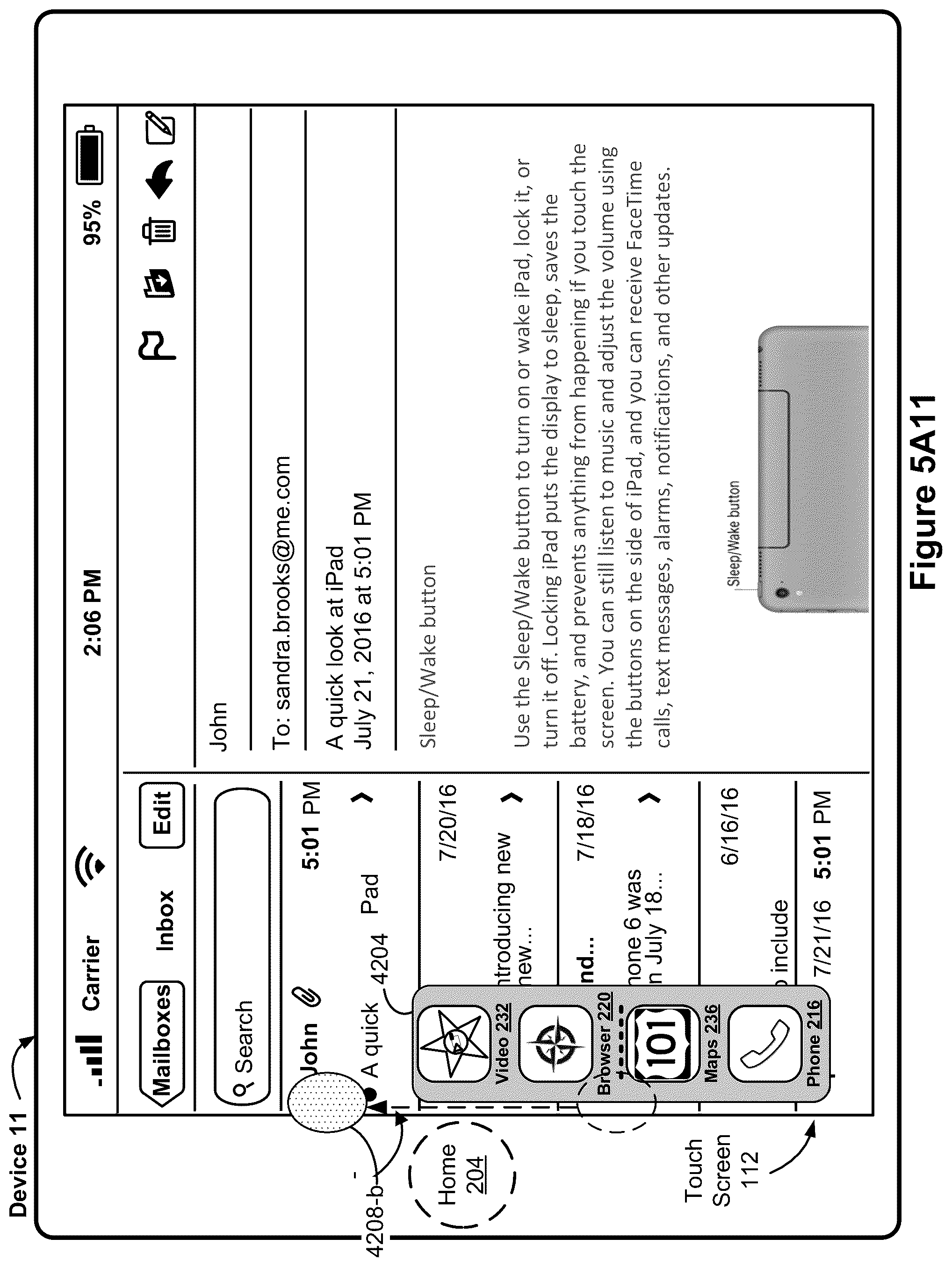 Patent US12112015 Figure 20 – Devices, methods, and graphical user interfaces for navigating between user interfaces, displaying a dock, and displaying system user interface elements