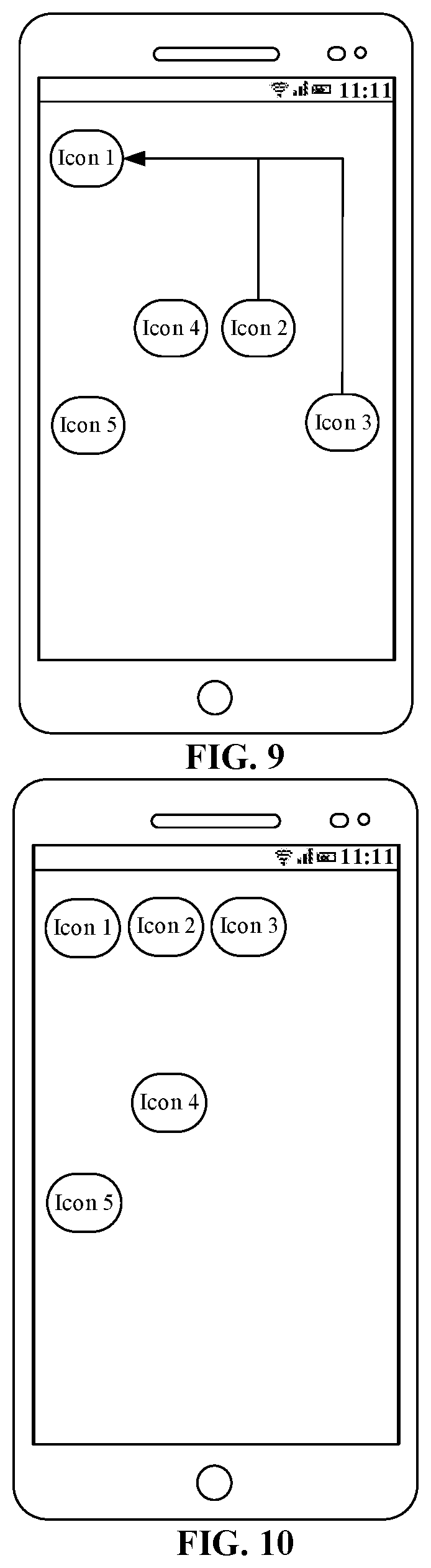 Patent US12112016 Figure 5 – Icon arranging method and apparatus, and electronic device