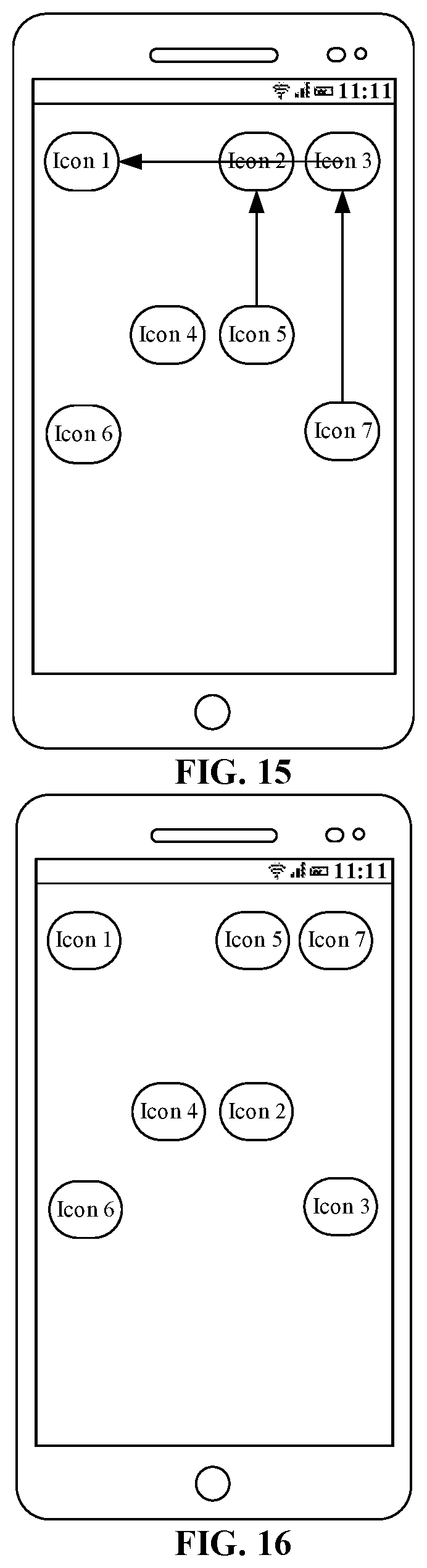 Patent US12112016 Figure 8 – Icon arranging method and apparatus, and electronic device