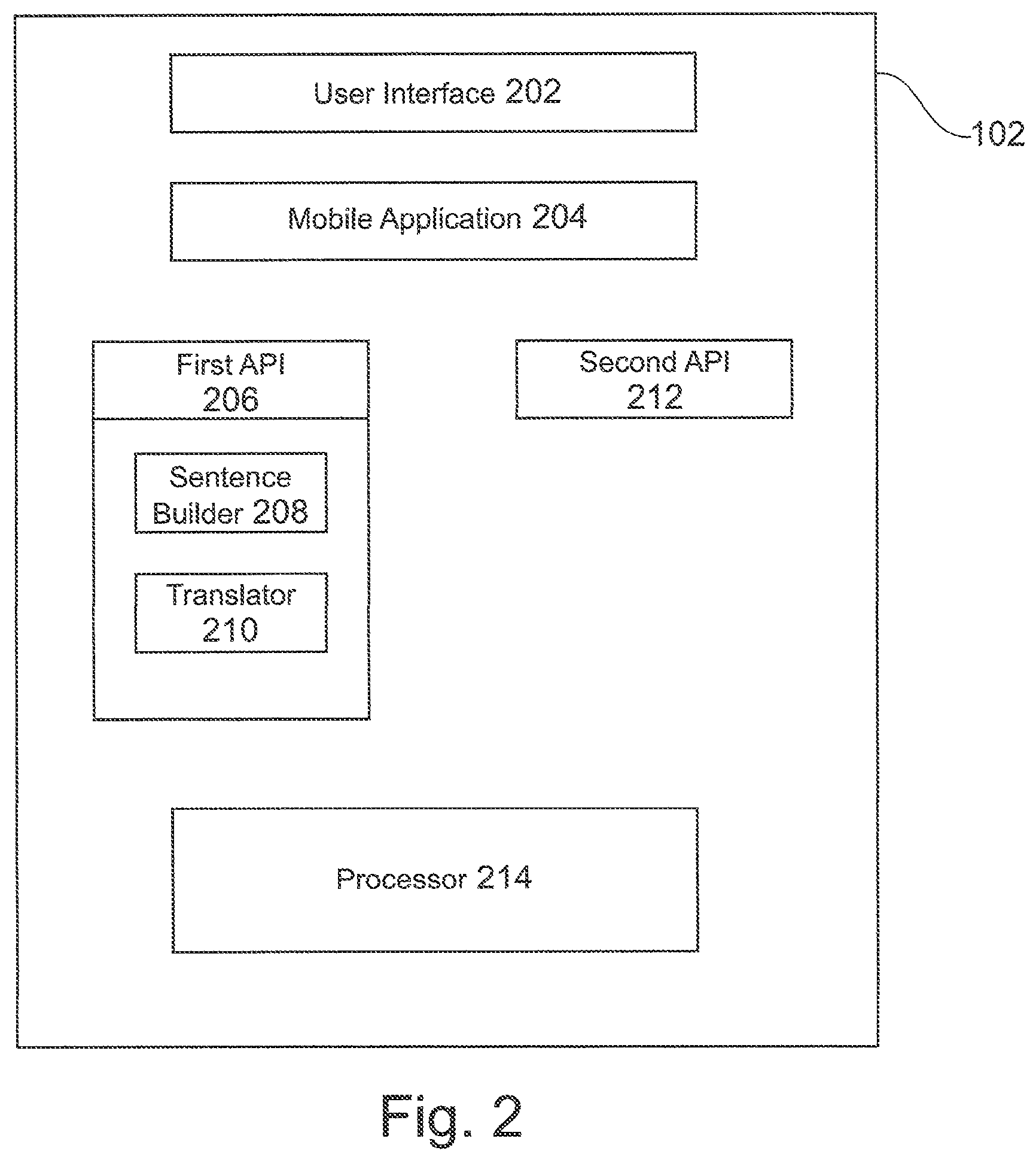 Patent US12112019 Figure 2 – Sentence builder system and method