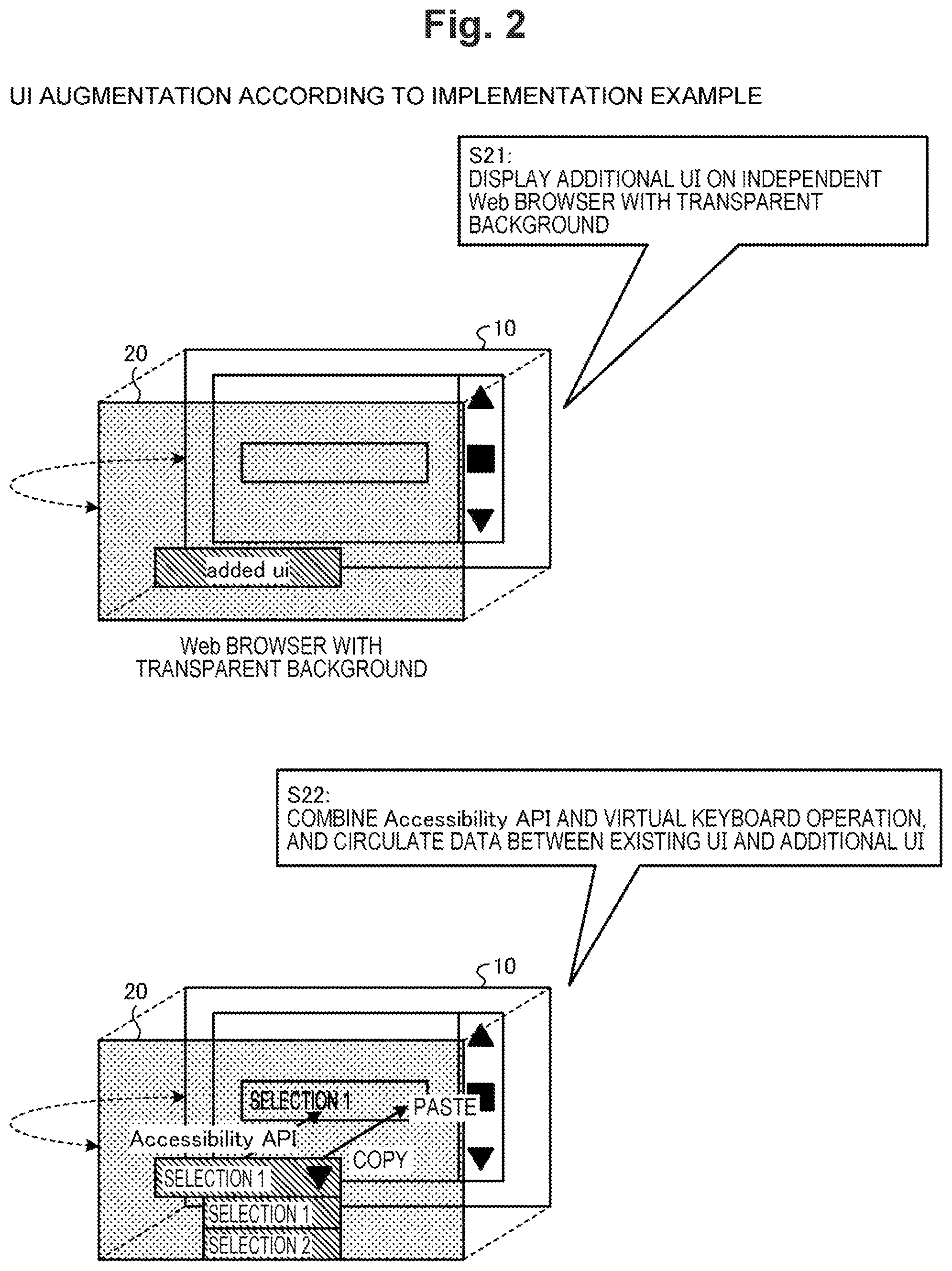 Patent US12112022 Figure 2 – User interface augmentation system, user interface augmentation method, and user interface augmentation program