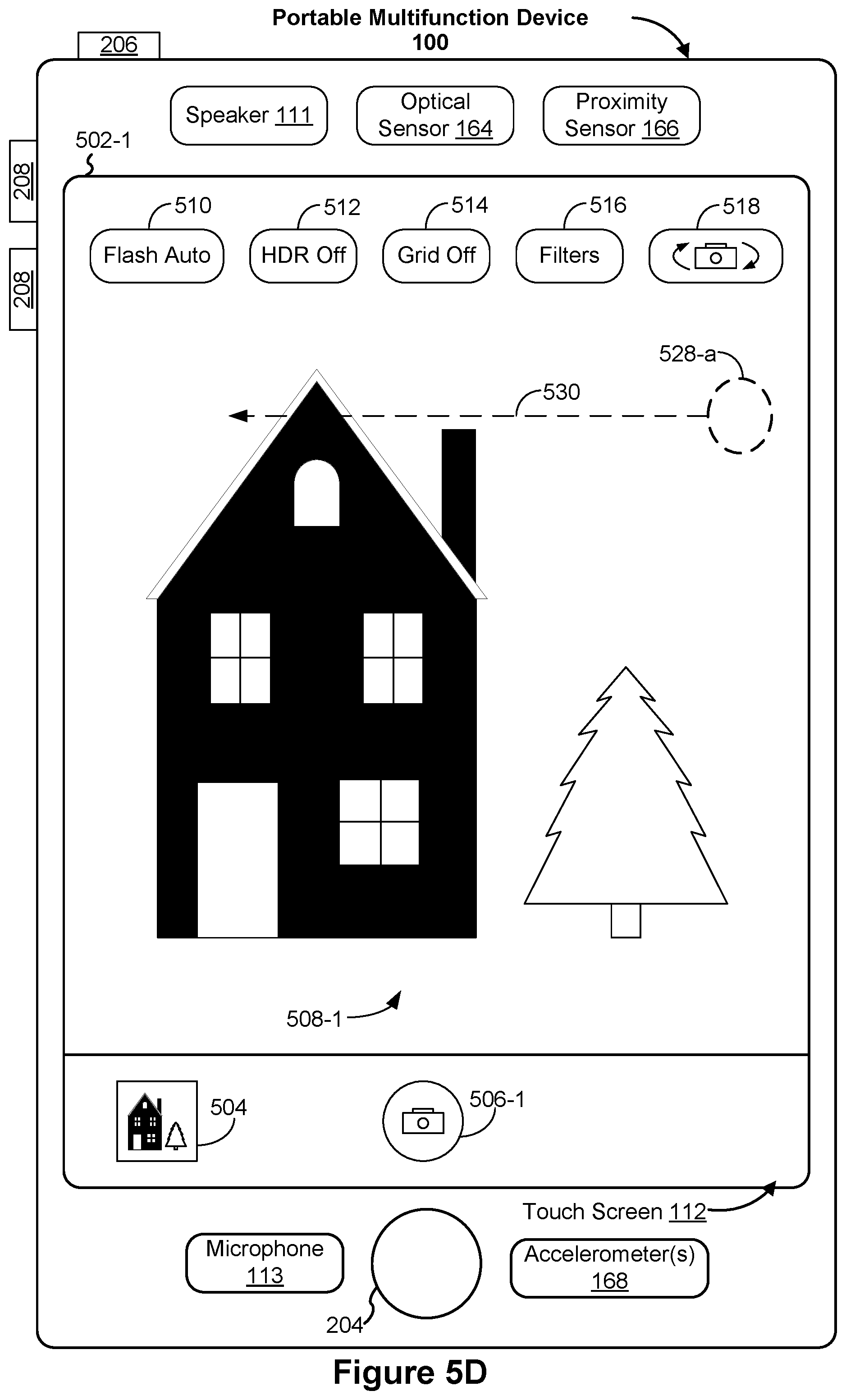 Patent US12112028 Figure 10 – Device, method, and graphical user interface for switching between camera interfaces