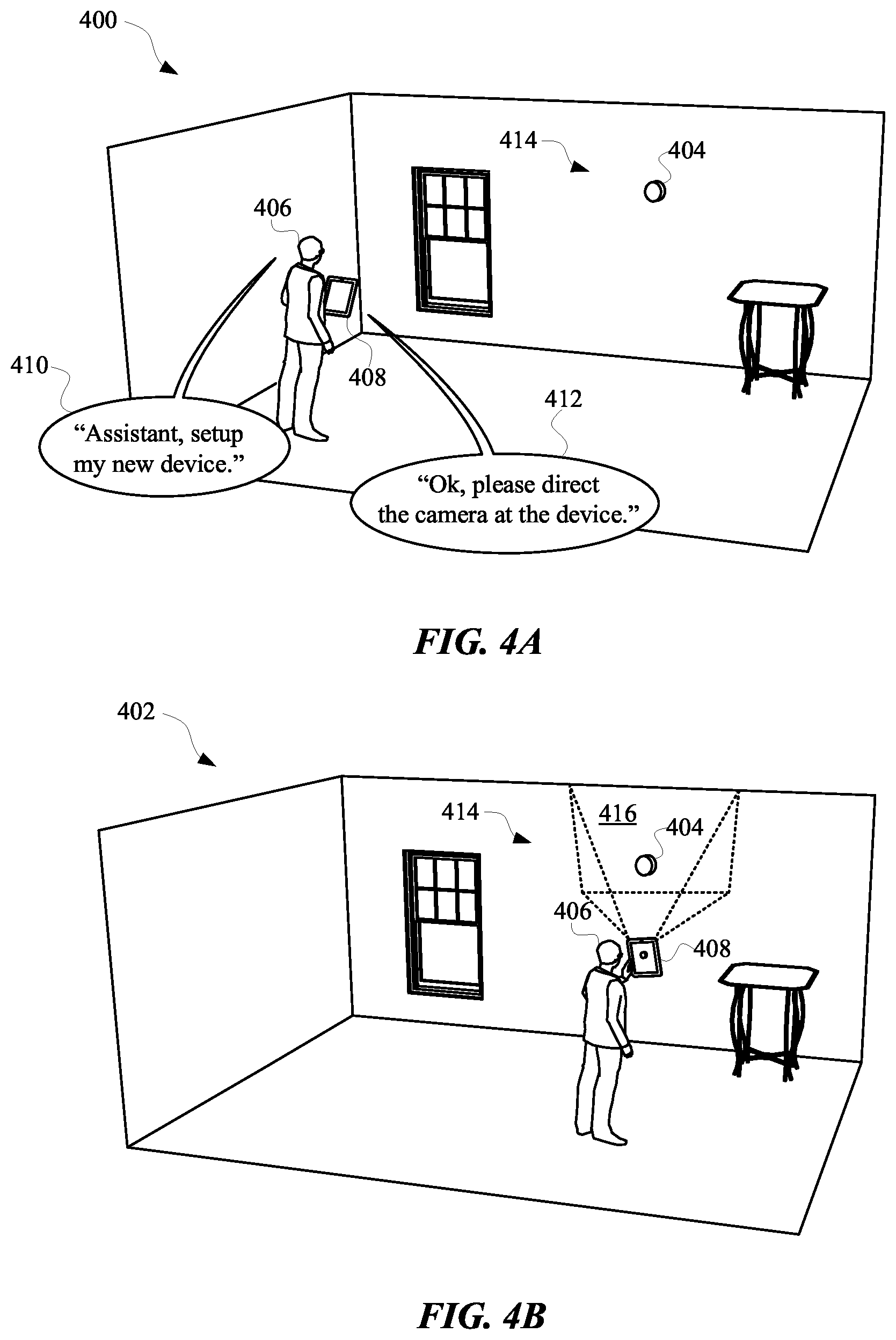 Patent US12112032 Figure 4 – Controlling a device based on processing of image data that captures the device and/or an installation environment of the device