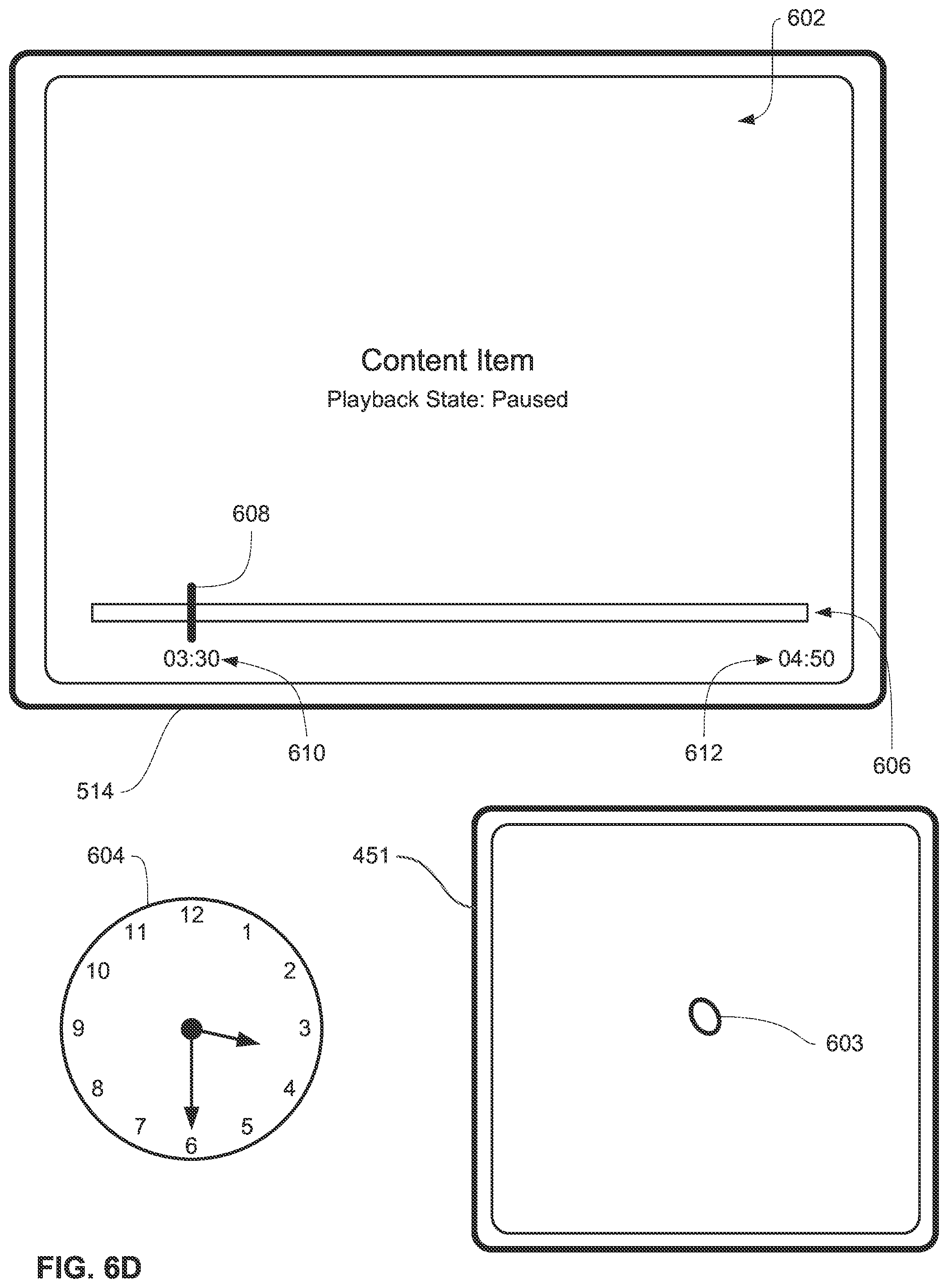 Patent US12112036 Figure 11 – Content scrubber bar with real-world time indications