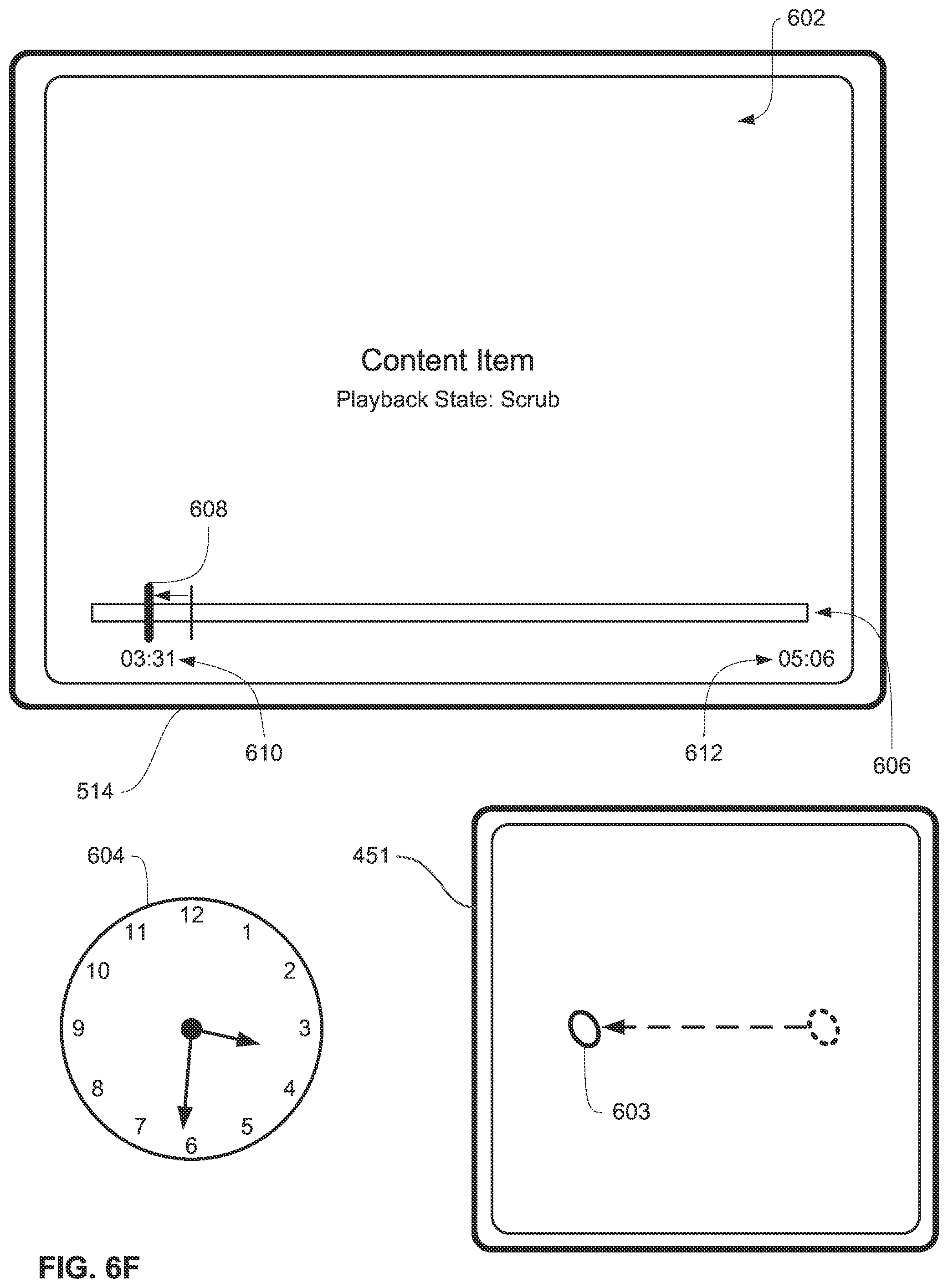 Patent US12112036 Figure 13 – Content scrubber bar with real-world time indications