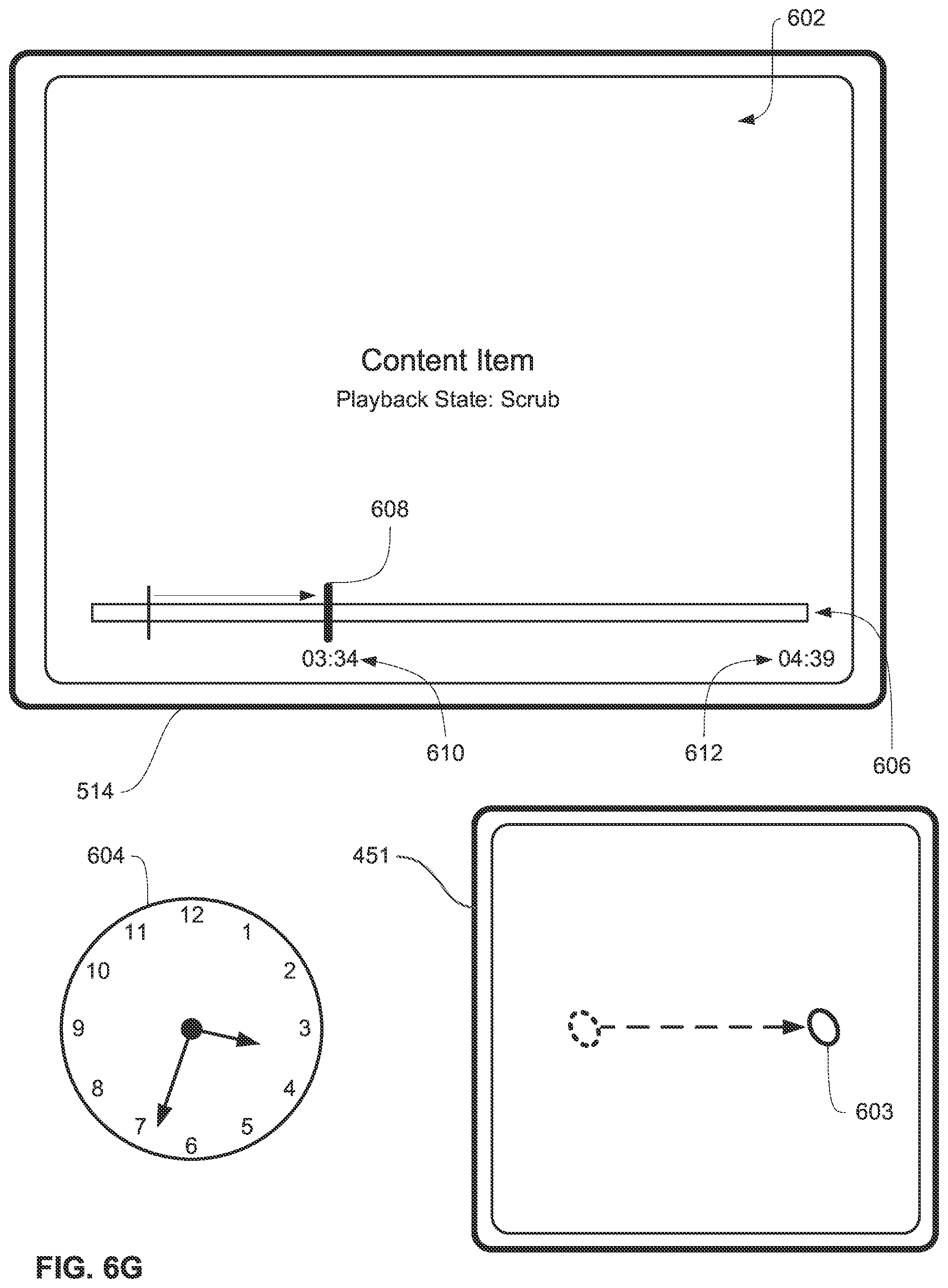 Patent US12112036 Figure 14 – Content scrubber bar with real-world time indications