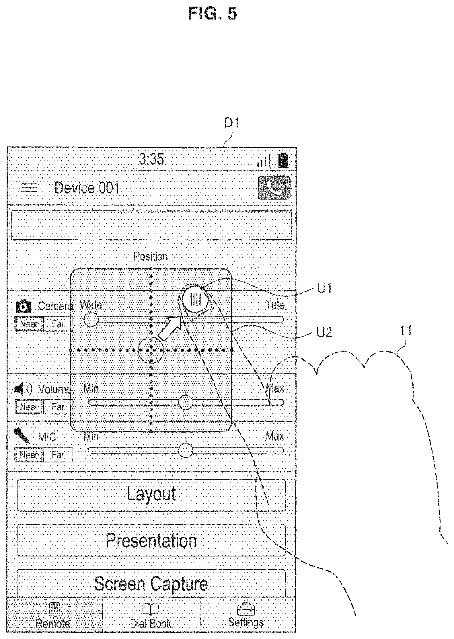 Patent US12112038 Figure 5 – Display device, display controlling method, and computer program