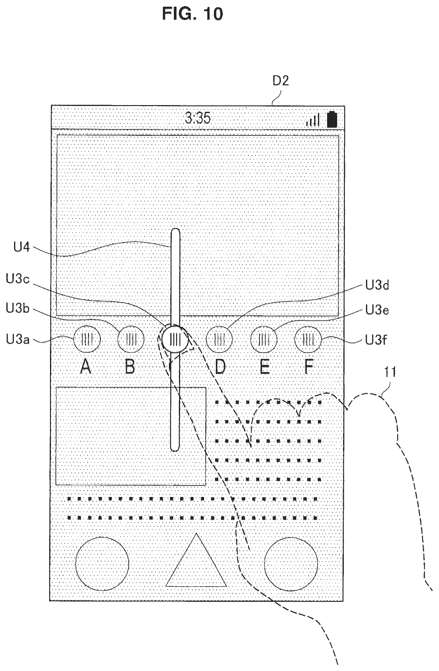 Patent US12112038 Figure 10 – Display device, display controlling method, and computer program