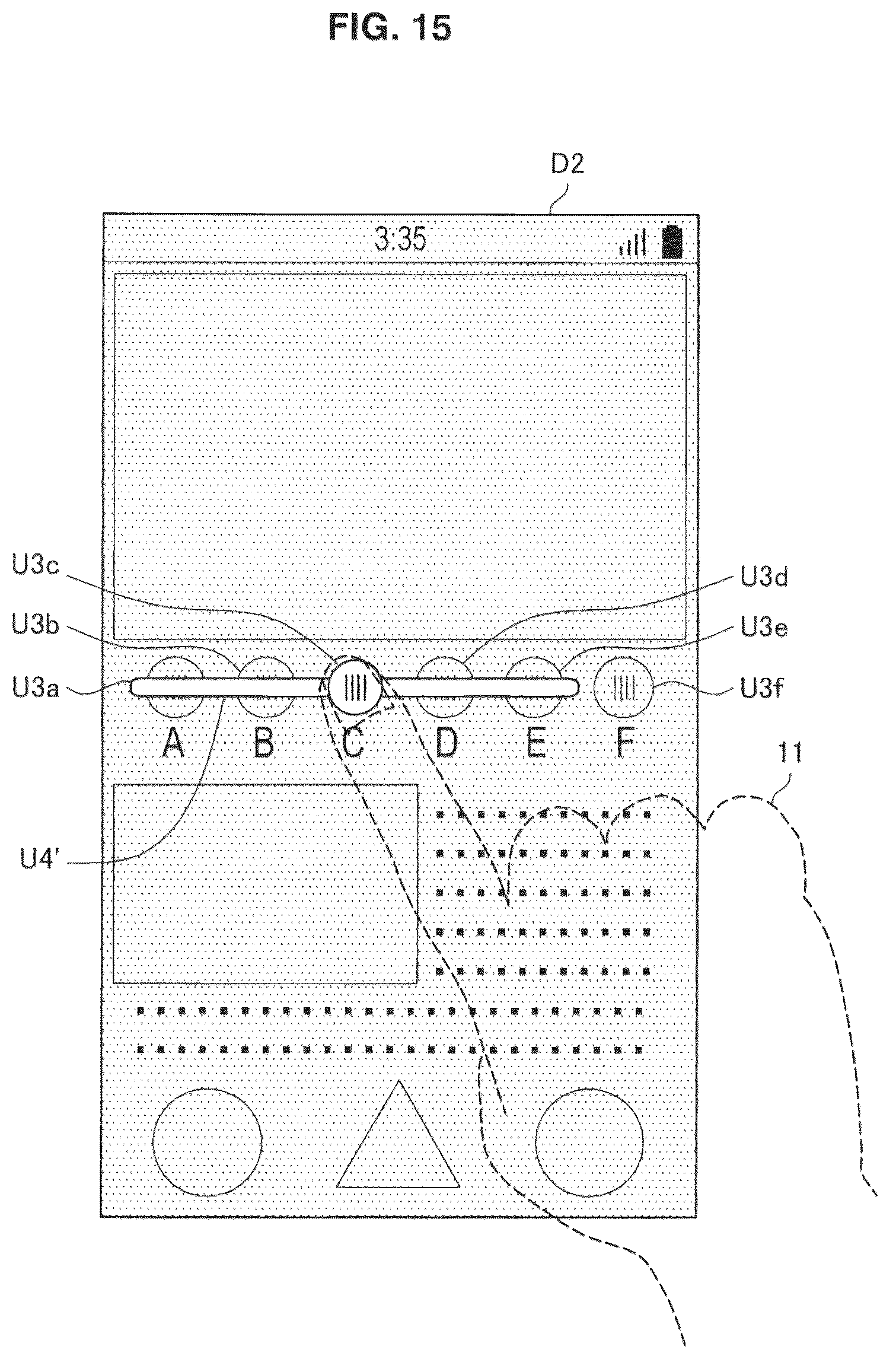 Patent US12112038 Figure 15 – Display device, display controlling method, and computer program